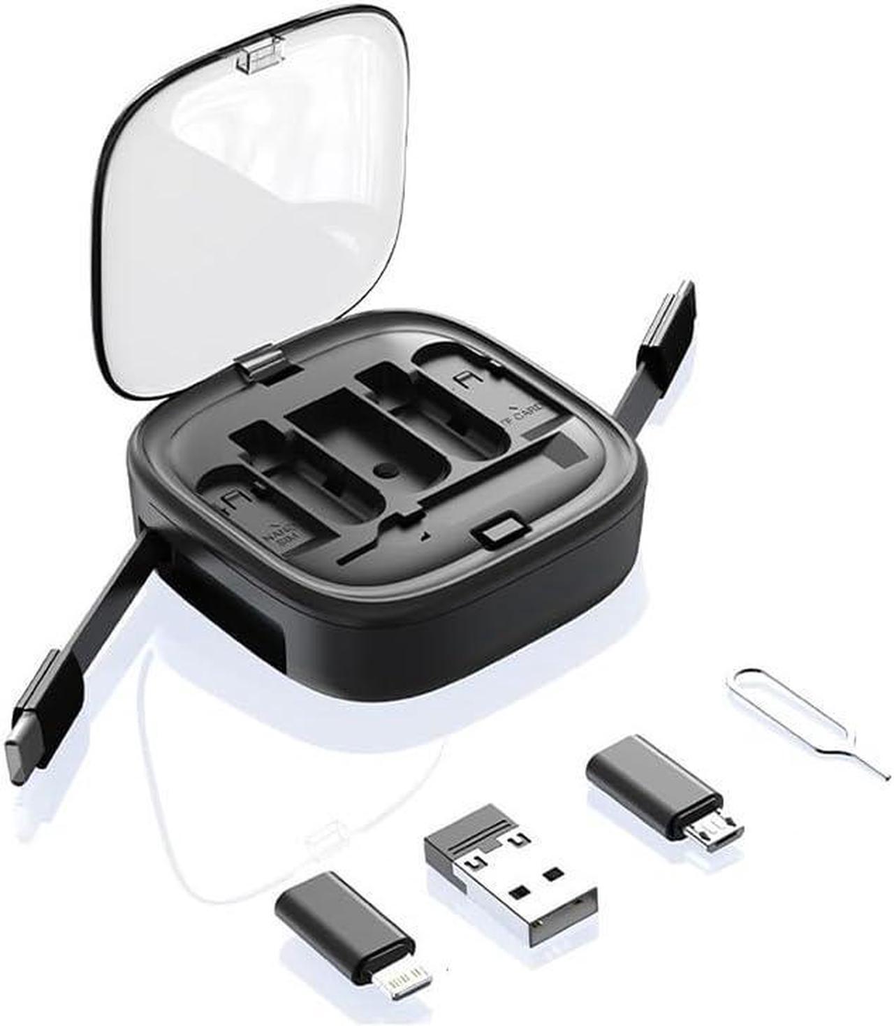 Alt view image 2 of 7 - Multi Charging Cable Storage Box 2Pack 3FT 60W Retractable USB C Cable USB C Adapter Kit for USB A Micro and Lightning Ports. Perfect for Travel Office Home and Car. Black and White