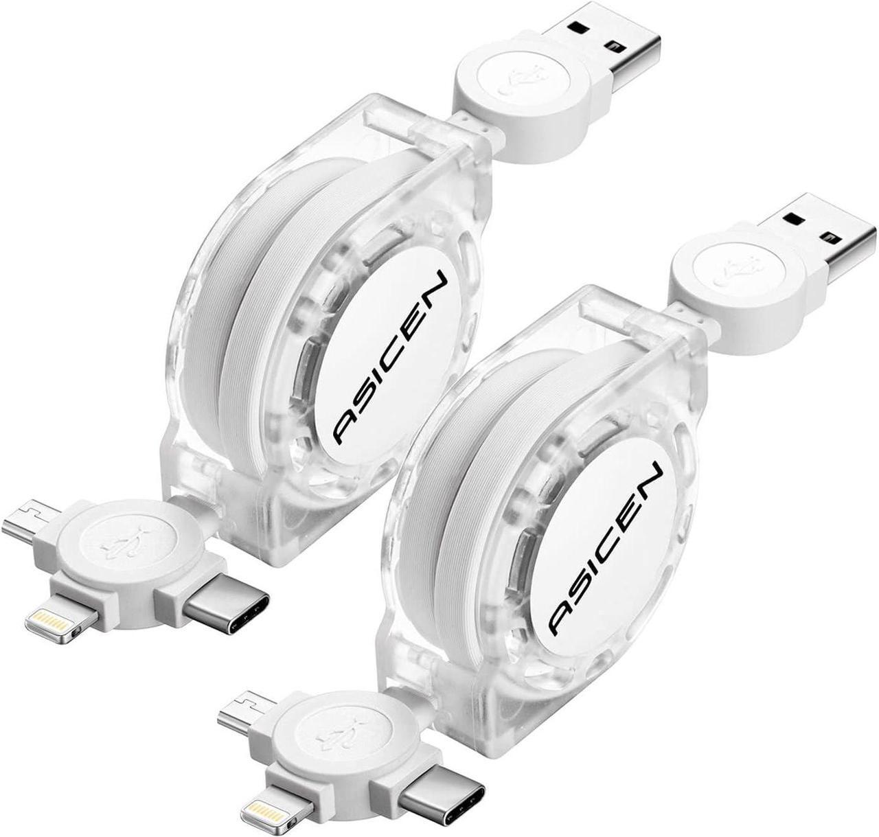 Main image of Retractable Multiple Charging Cable 3 in 1 with Mobile Phone/Type C/Micro USB Port for Cellphone/Galaxy S9/S8/S7/Hawei and More