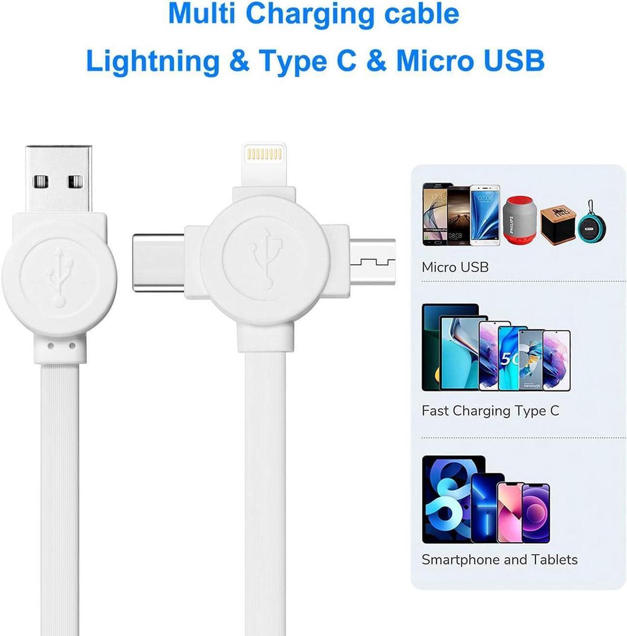 Alt view image 4 of 7 - Retractable Multiple Charging Cable 3 in 1 with Mobile Phone/Type C/Micro USB Port for Cellphone/Galaxy S9/S8/S7/Hawei and More