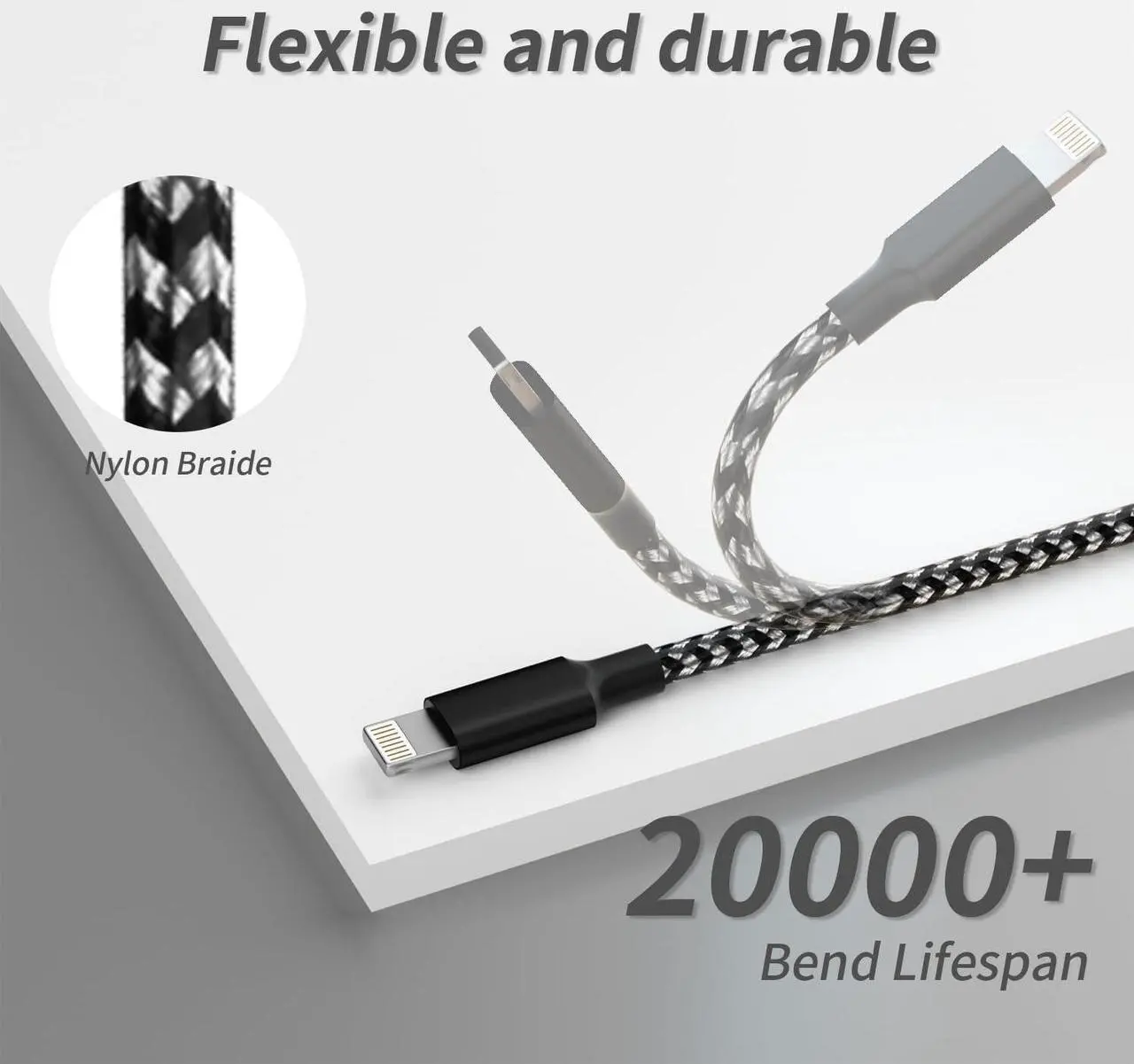 Alt view image 6 of 7 - Multi Charging Cable(2Pack 4FT) 3 in 1 Charger Cable Nylon Braided Multiple USB Cable Universal Charging Cord with Type-C Micro USB and IP Port for Cell Phones and More
