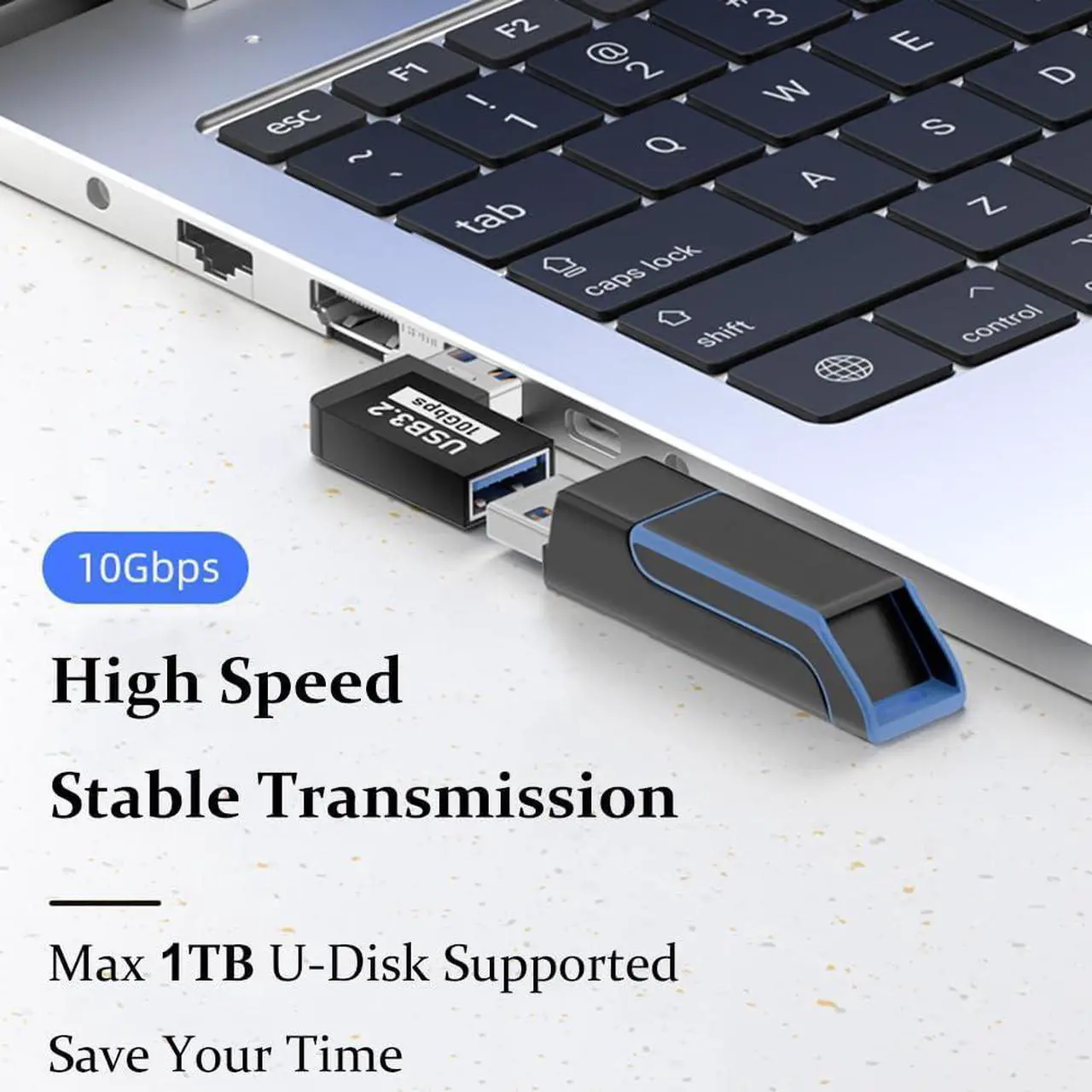 Alt view image 5 of 7 - 4 Pack 10Gbps USB 3.1 Male to Female Adapter 90 Degree Right Angle USB Cable Extension Connector 4 Types for PC Desktop Laptop USB Hub USB Charger and More