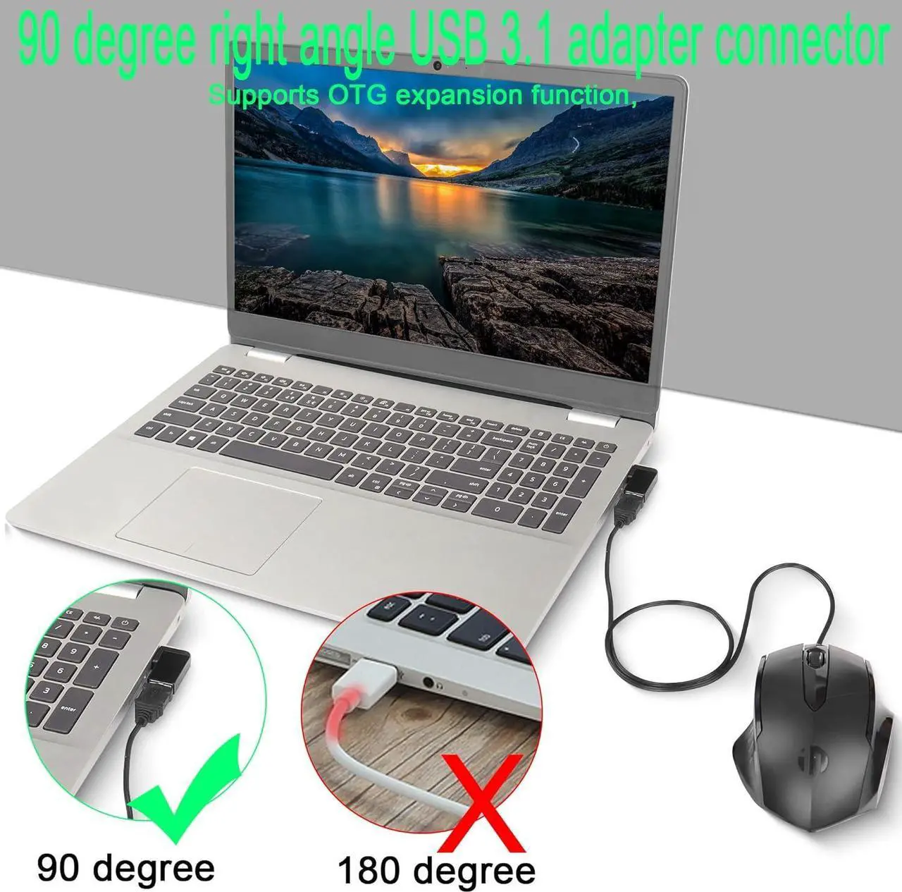 Alt view image 5 of 7 - 90Angle USB 3.1 Adapter 10Gbps USB 3.1 Male to Female Right Angle Connector USB A 3.1 L-Angle Converter Coupler Support Data Transfer OTG 3A Charging 2Pcs(Right Angle Side Bend)
