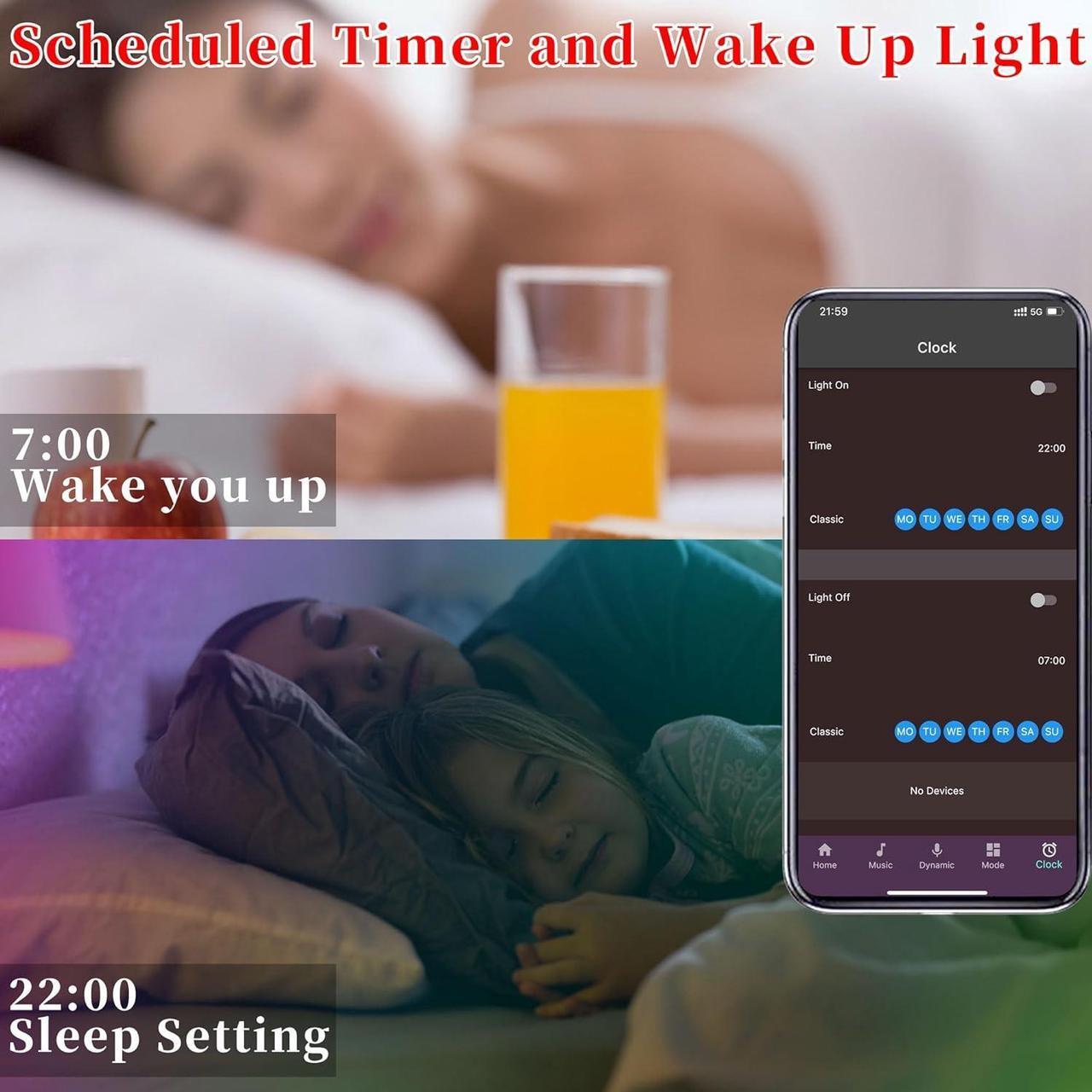 Alt view image 5 of 7 - LED Lights for Bedroom 25FT RGB LED Strip Lights with 44 Keys IR Remote Smart LED Light Strip with Adhesive Backing Adjustable Brightness App Control for Bedroom Party Decoration