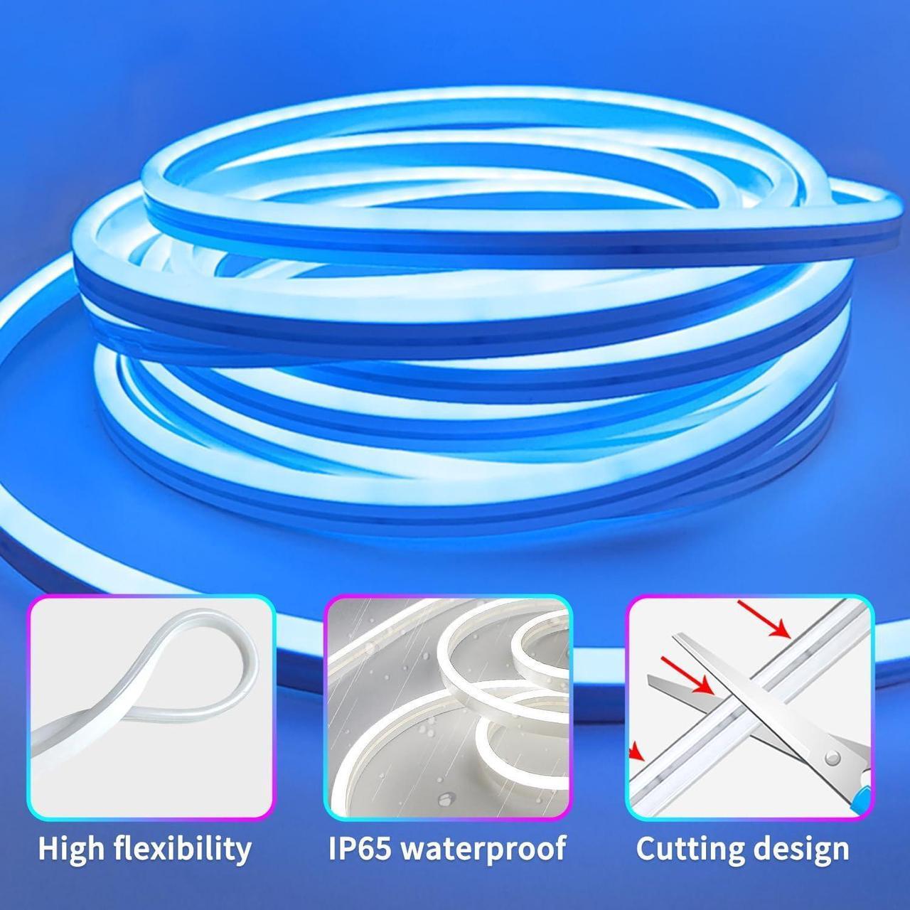 Alt view image 6 of 7 - 100ft RGB LED neon Rope Lights LED neon Lights with Remote/APP Control 24V IP65 Waterproof Flexible Neon LED Strip Lights for Bedroom Room Outdoors Decor2 Rolls of 50ft