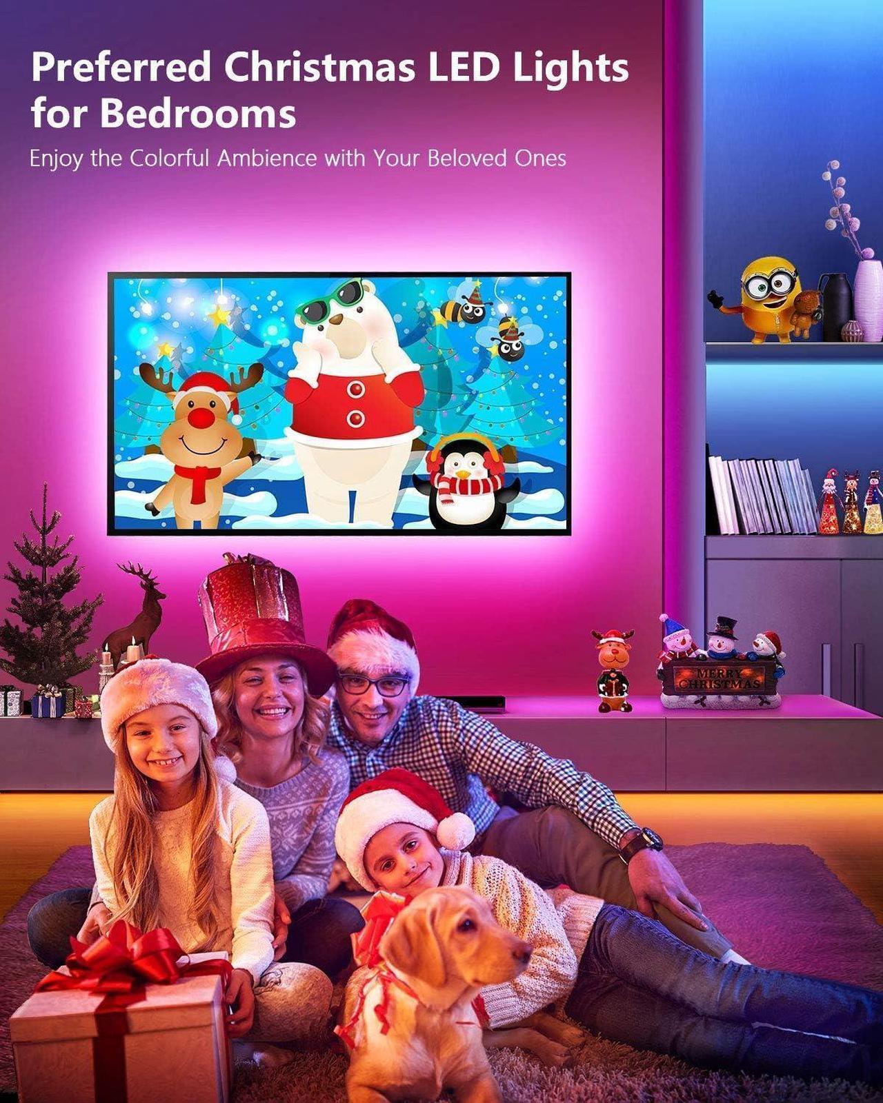 Alt view image 2 of 7 - Led Lights for Bedroom 100ft (2 Rolls of 50ft) with Color Changing Strip Lights with Remote and APP Control RGB Lighting Strip for Indoor Party Home Room Decor and 24V Power Supply