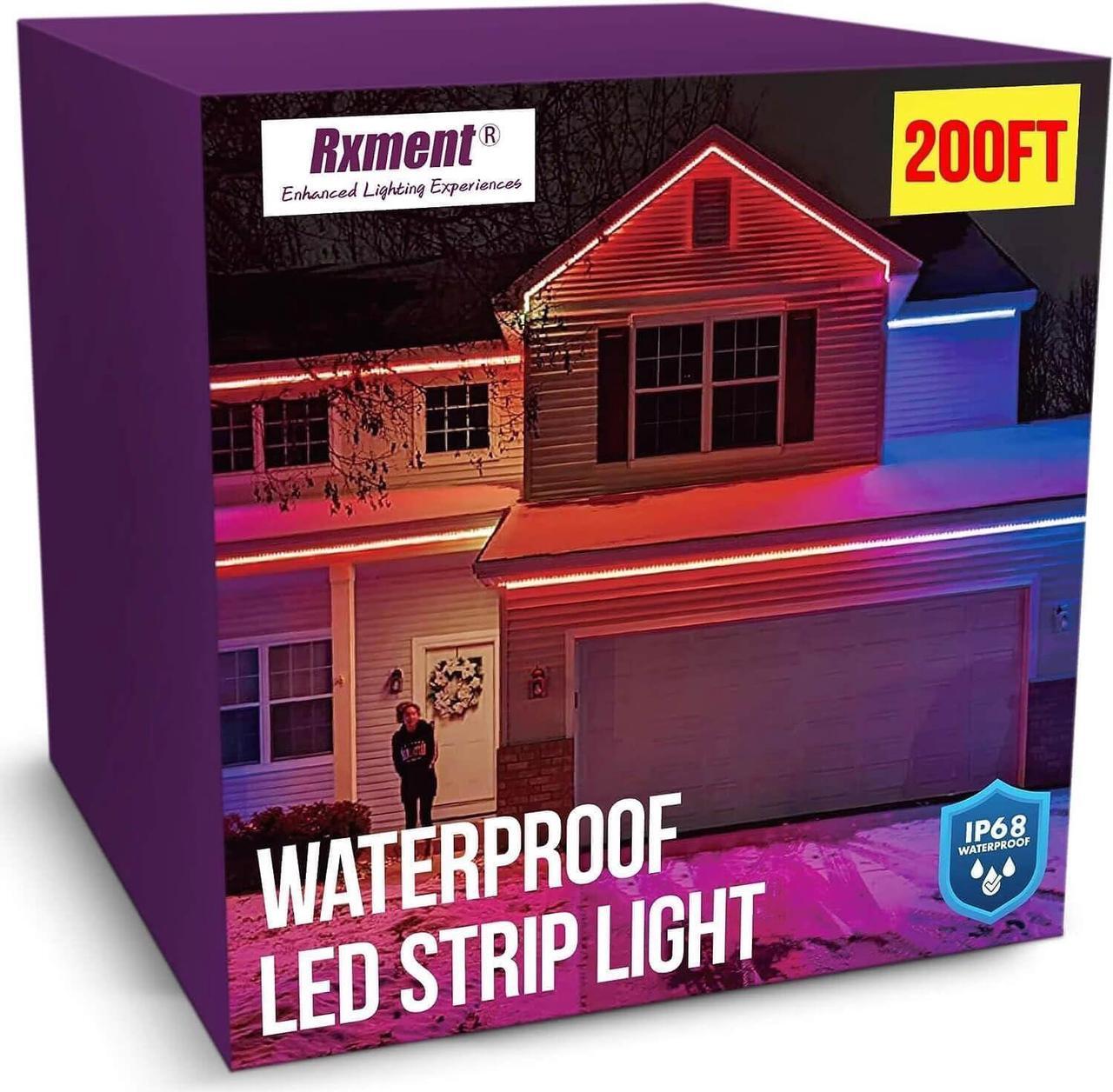 Main image of 200ft Outdoor Led Strip Lights Waterproof IP68 with Self-Adhesive Low Voltage 24V Heavy Duty Color Changing Music Sync Wireless Remote & App Control