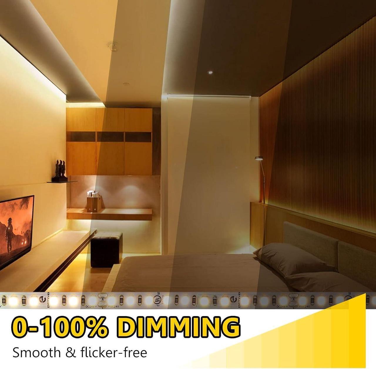 Alt view image 3 of 7 - LED Strip Lights 3000K UL 24V LED Tape Light Warm White Ra 95+ IP30 32.8ft 2.9W/ft 240+Lumens/ft 1200LEDS/Spool UL Listed 5 Year Warranty (Power Supply Sold Separately)