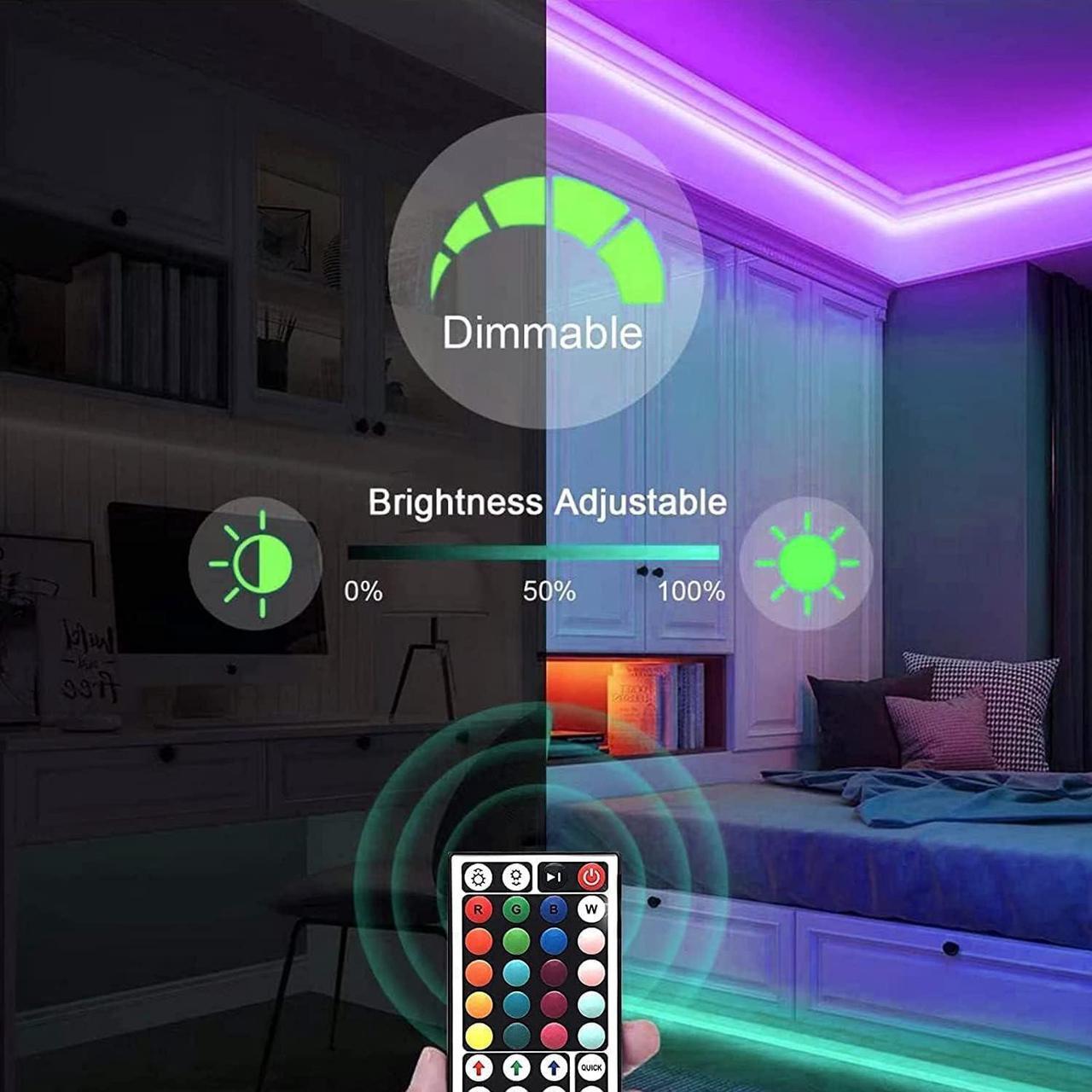 Alt view image 4 of 7 - Led Lights for Bedroom 130ft (2 Rolls of 65ft) Led Lights Color Changing Led Strip Lights with App Control Led Light Strips for Room Kitchen Home Decoration
