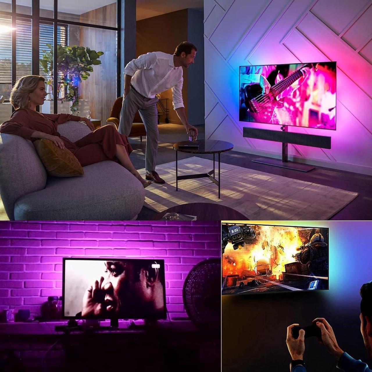 Alt view image 5 of 7 - Led Lights for Bedroom 130ft (2 Rolls of 65ft) Led Lights Color Changing Led Strip Lights with App Control Led Light Strips for Room Kitchen Home Decoration