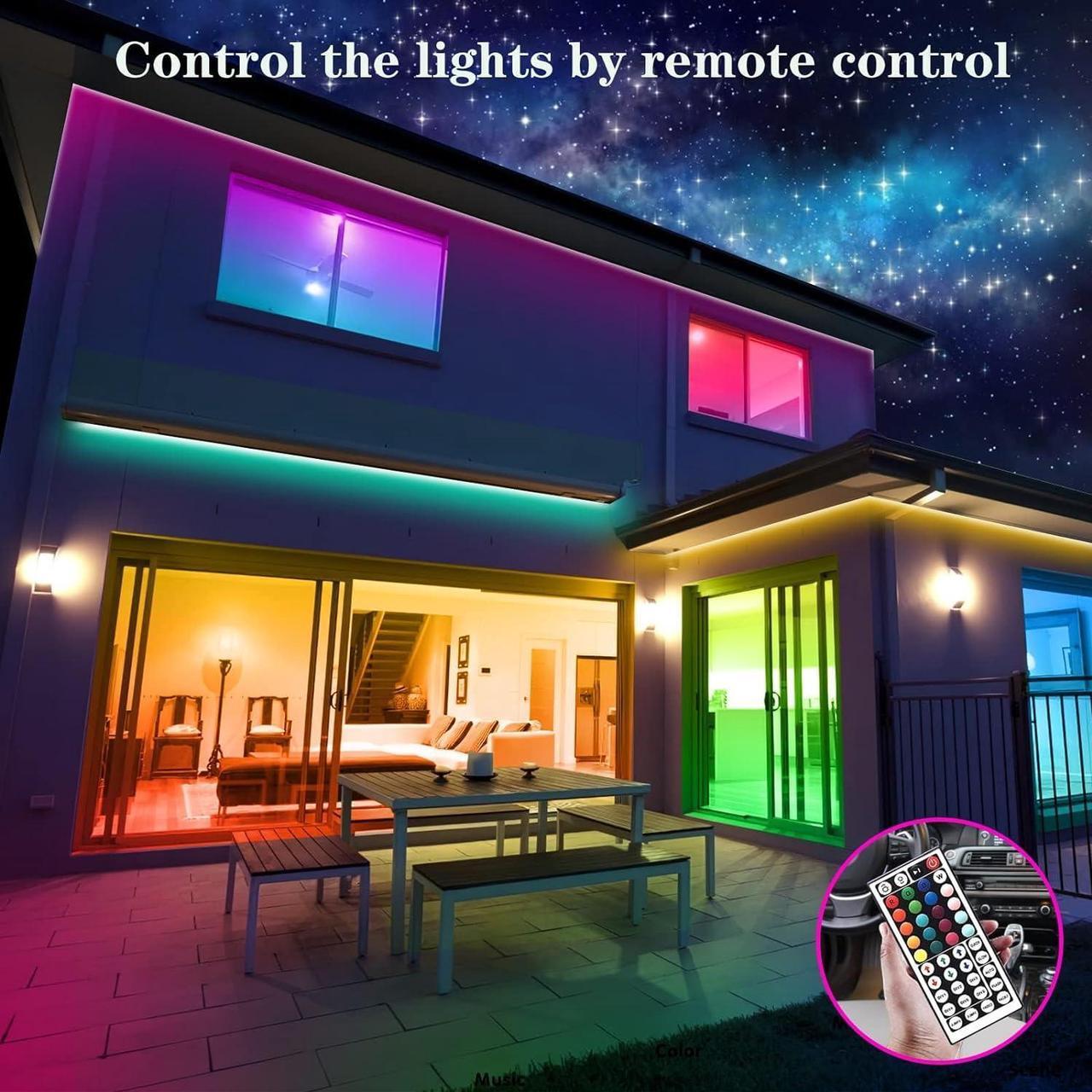 Alt view image 6 of 7 - Led Lights for Bedroom 130ft (2 Rolls of 65ft) Led Lights Color Changing Led Strip Lights with App Control Led Light Strips for Room Kitchen Home Decoration