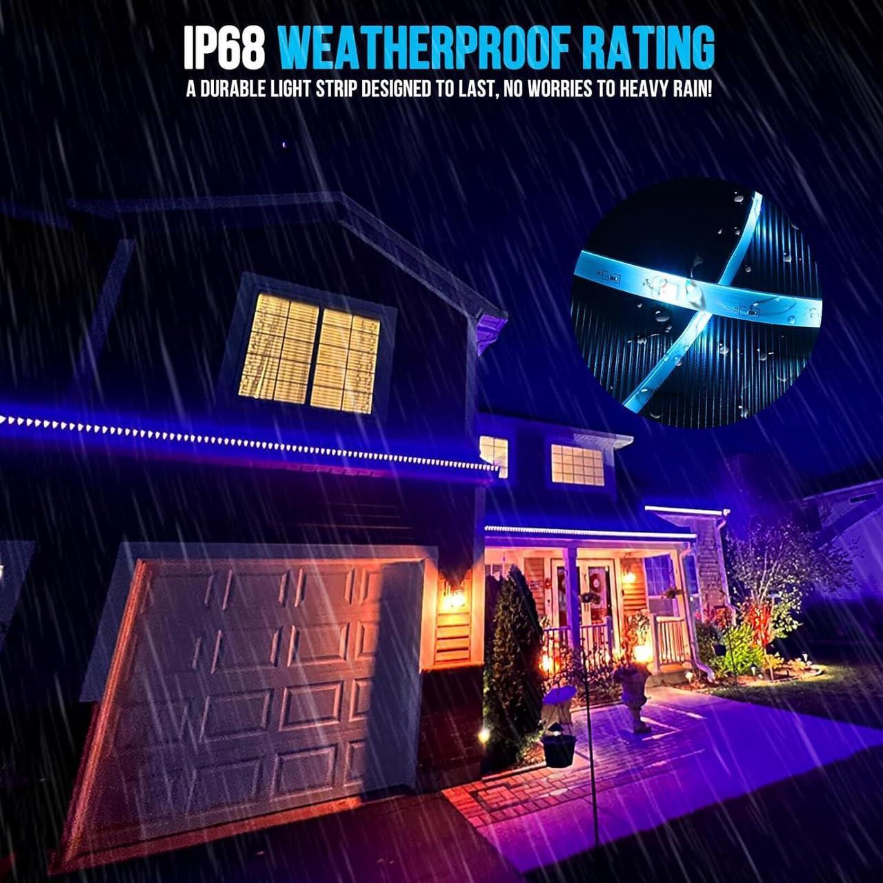 Alt view image 6 of 7 - 200ft Outdoor Led Strip Lights Waterproof IP68 with Self-Adhesive Low Voltage 24V Heavy Duty Color Changing Music Sync Wireless Remote & App Control