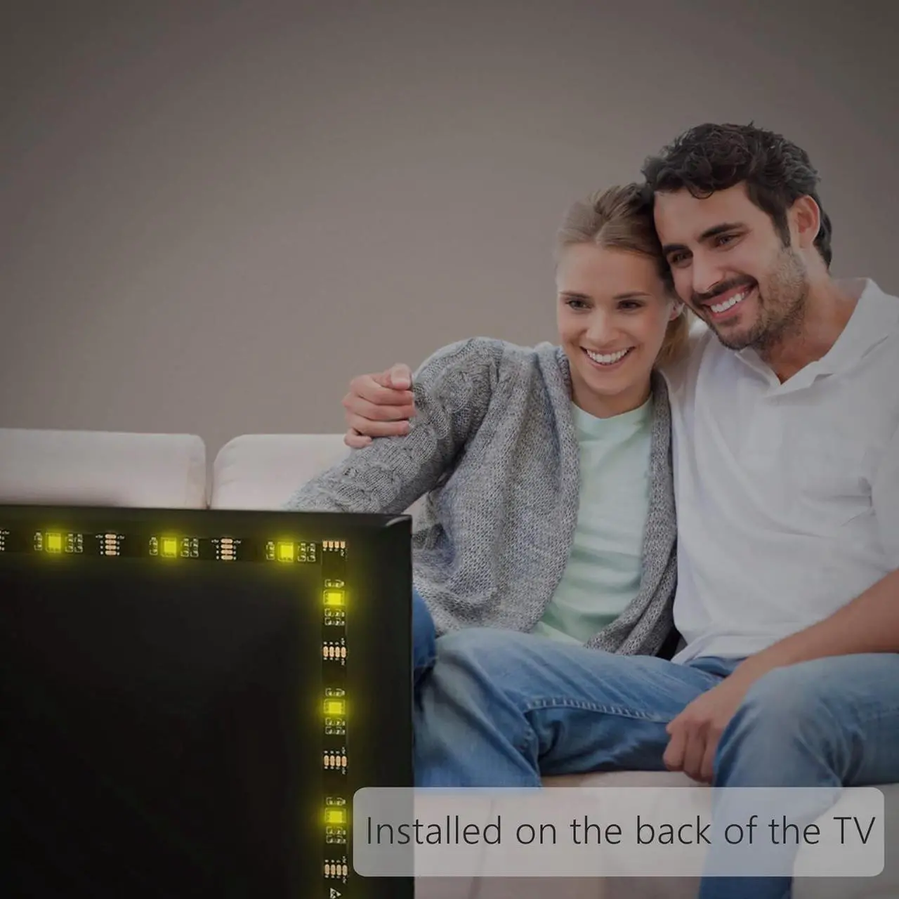 Alt view image 5 of 7 - LED Lights for TV 55-65inch USB LED Light Strip 15ft with APP and Remote