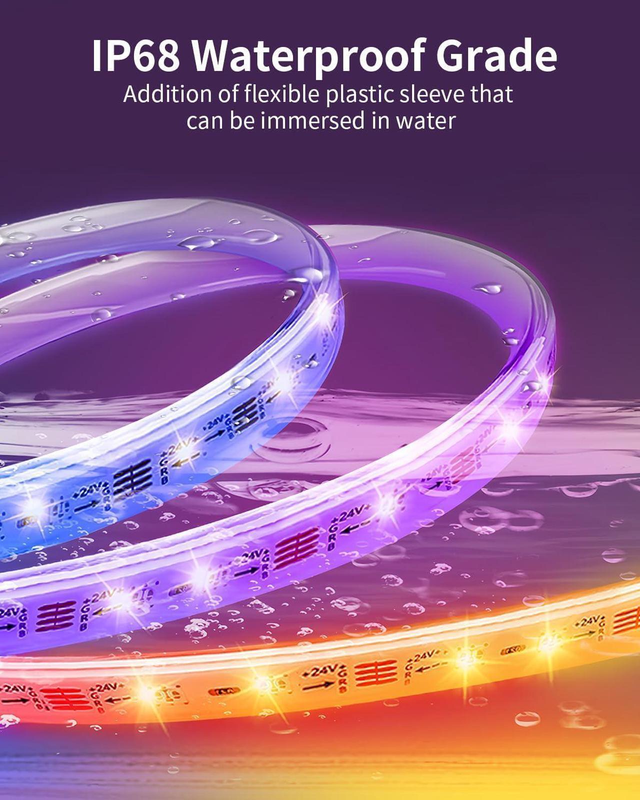 Alt view image 2 of 7 - 100ft IP68 Outdoor Led Strip Lights Waterproof 24v RGB Outdoor Lights Color Changing with Bluetooth App Remote Music Sync Rope Lights for Outdoor Pool 100ft (3 Rolls x 33.3ft)