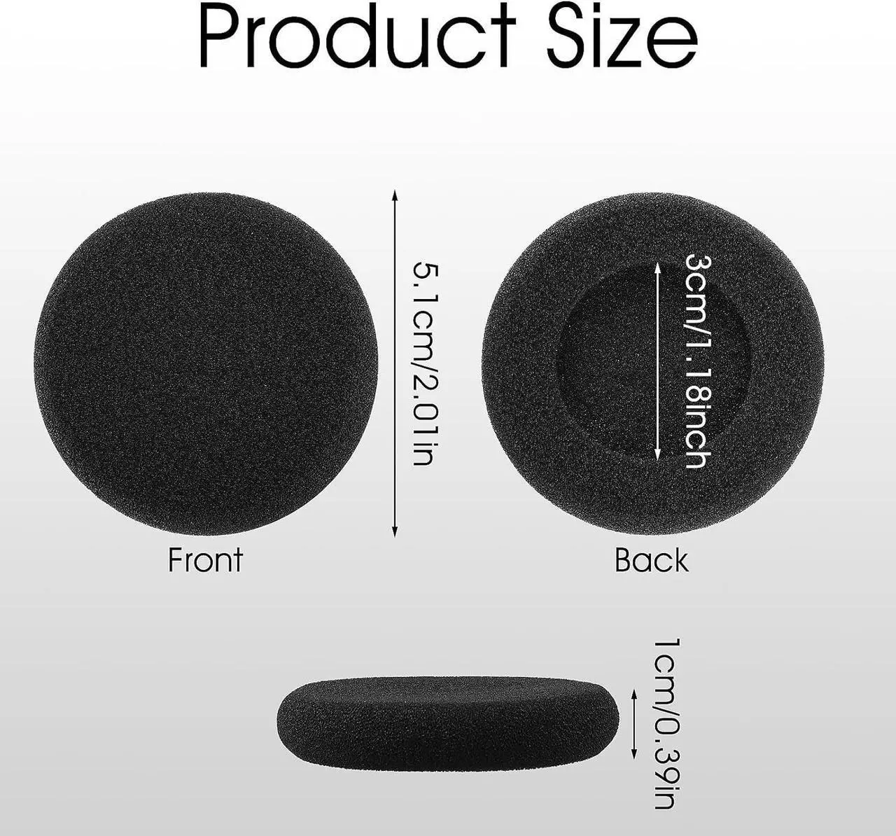 Alt view image 2 of 7 - 3 Pairs Headphone Covers Ear Cushions Foam Replacement Earphone Ear Pad Headset Sponge Covers for Most Headphone Headsets 50mm