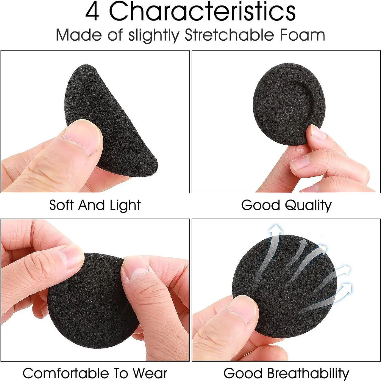 Alt view image 6 of 7 - 3 Pairs Headphone Covers Ear Cushions Foam Replacement Earphone Ear Pad Headset Sponge Covers for Most Headphone Headsets 50mm