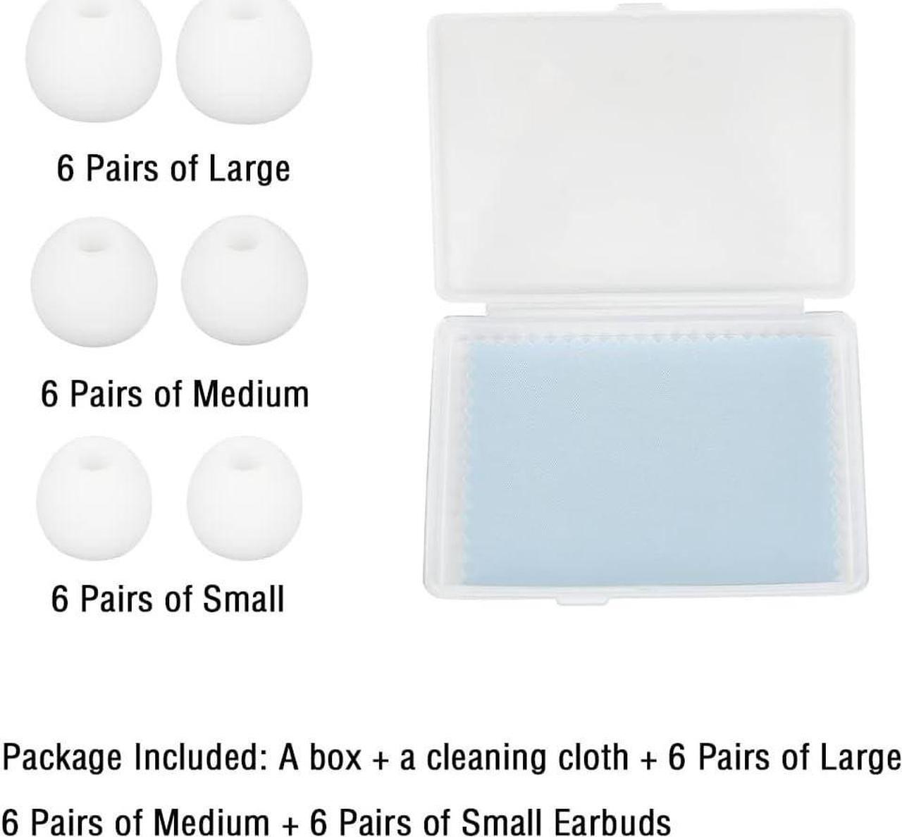 Alt view image 2 of 7 - 18 Pairs Silicone Ear Tips Replacement Earbud Tips for in- Ear Headphones Ear Covers (Inner Hole from 3.8mm-5.5mm Earphones) Earbud Replacement Tips Ear Bud Rubber Tips S M L