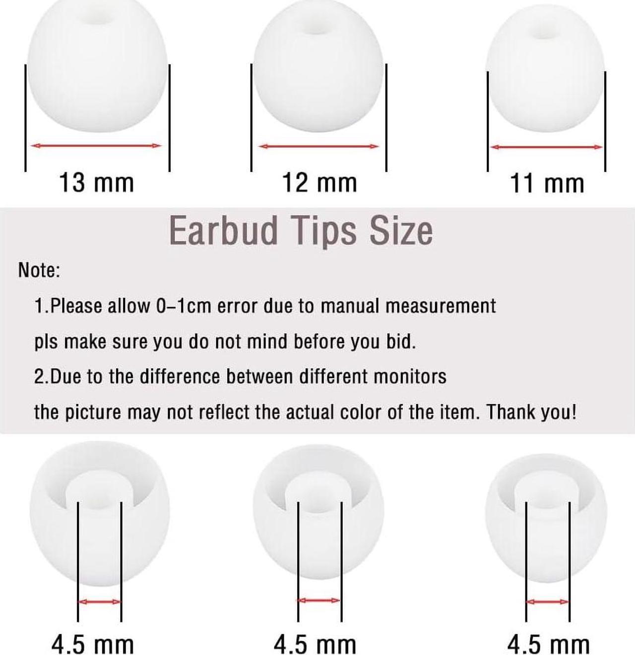 Alt view image 3 of 7 - 18 Pairs Silicone Ear Tips Replacement Earbud Tips for in- Ear Headphones Ear Covers (Inner Hole from 3.8mm-5.5mm Earphones) Earbud Replacement Tips Ear Bud Rubber Tips S M L