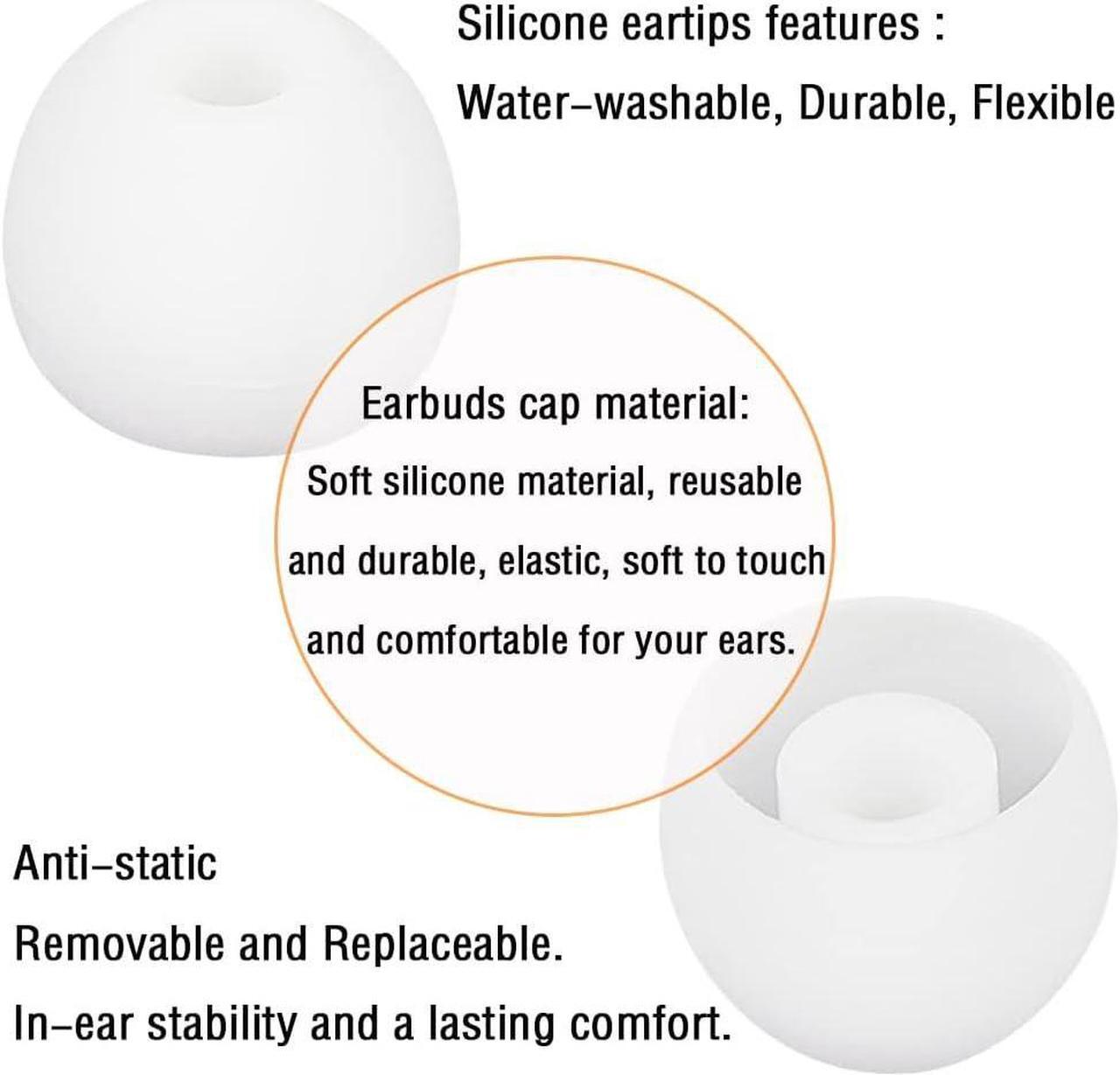 Alt view image 5 of 7 - 18 Pairs Silicone Ear Tips Replacement Earbud Tips for in- Ear Headphones Ear Covers (Inner Hole from 3.8mm-5.5mm Earphones) Earbud Replacement Tips Ear Bud Rubber Tips S M L