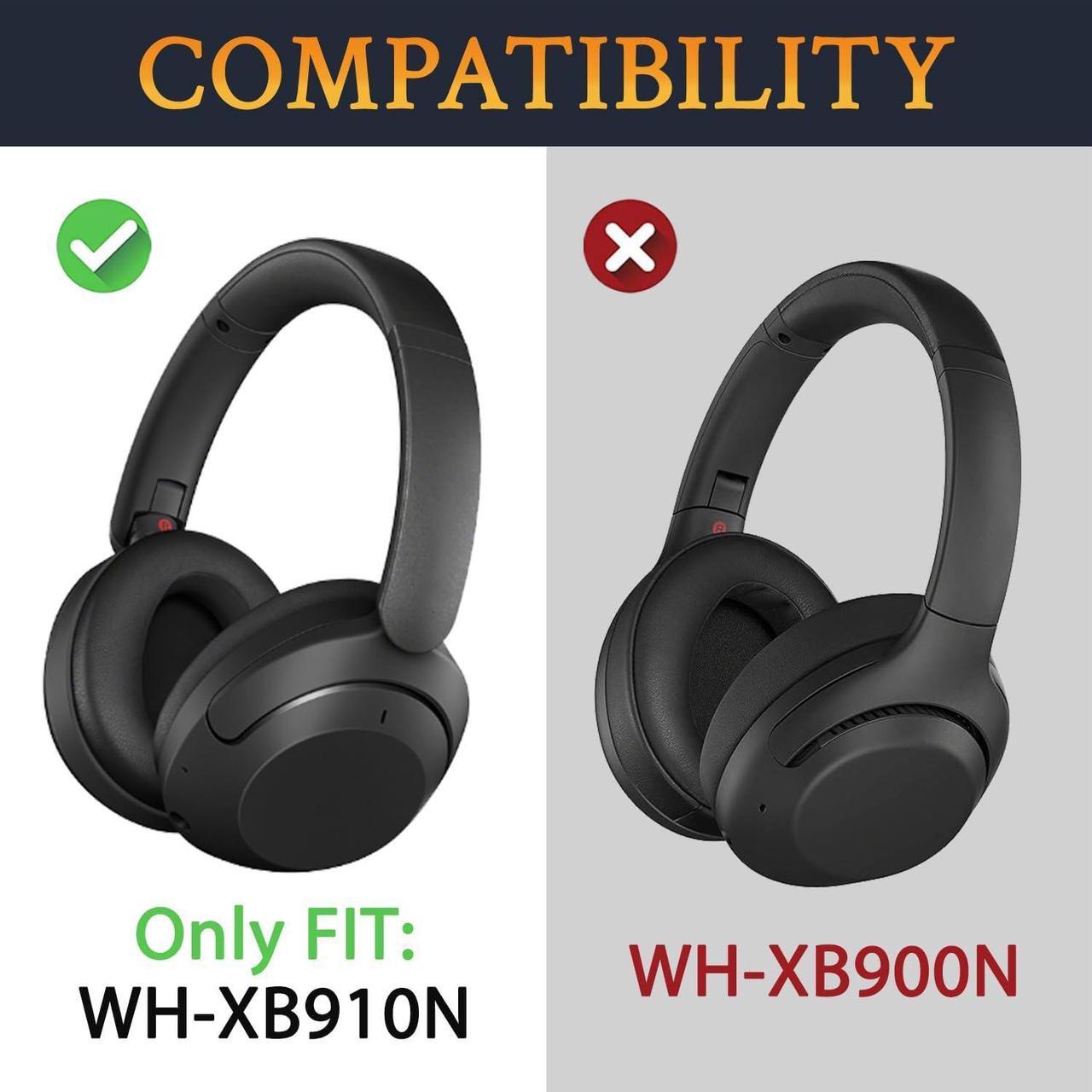 Alt view image 2 of 7 - Earpads Cushions Replacement for Sony WH-XB910 XB910N Extra Bass Noise Cancelling Headphones for Sony WHXB910N Wireless Headset Ear Pads with Noise Isolation Foam - XB910 PL Black