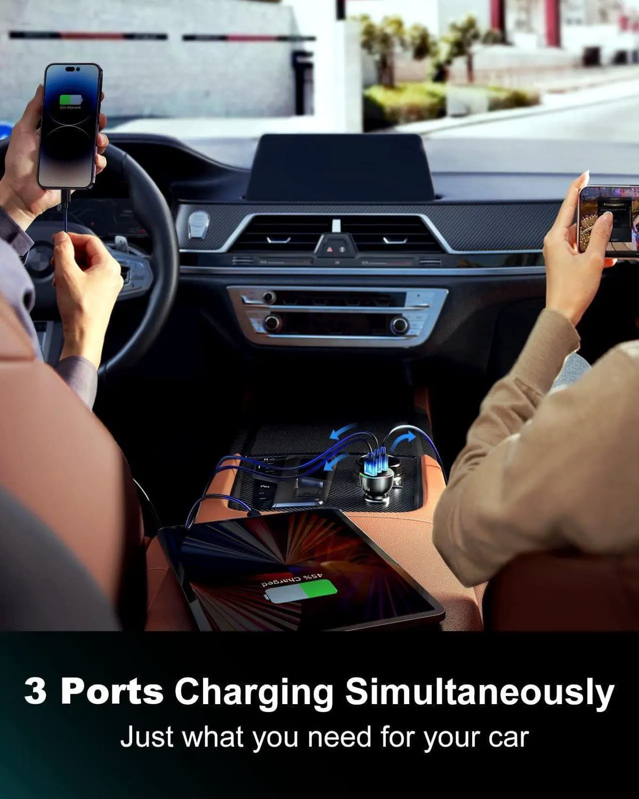 Alt view image 5 of 7 - 70W USB C Car Charger, JOYROOM Dual PD35W & QC3.0 Super Fast Charging, Compatible with iPhone 16 Pro Max/15 Plus/14 Pro Max/iPad Pro, Samsung Galaxy S24 Ultra/S23/S22, Google Pixel