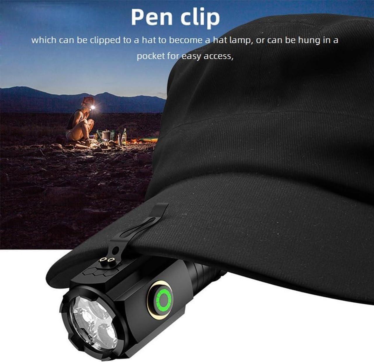 Alt view image 5 of 7 - X23 Mini LED Flashlight Type C USB Rechargeable Bright Small Torch 5 Modes Portable Pen Light Waterproof Long Battery Life with Tail Magnet Clip Battery for Outdoor EDC Carry Hiking