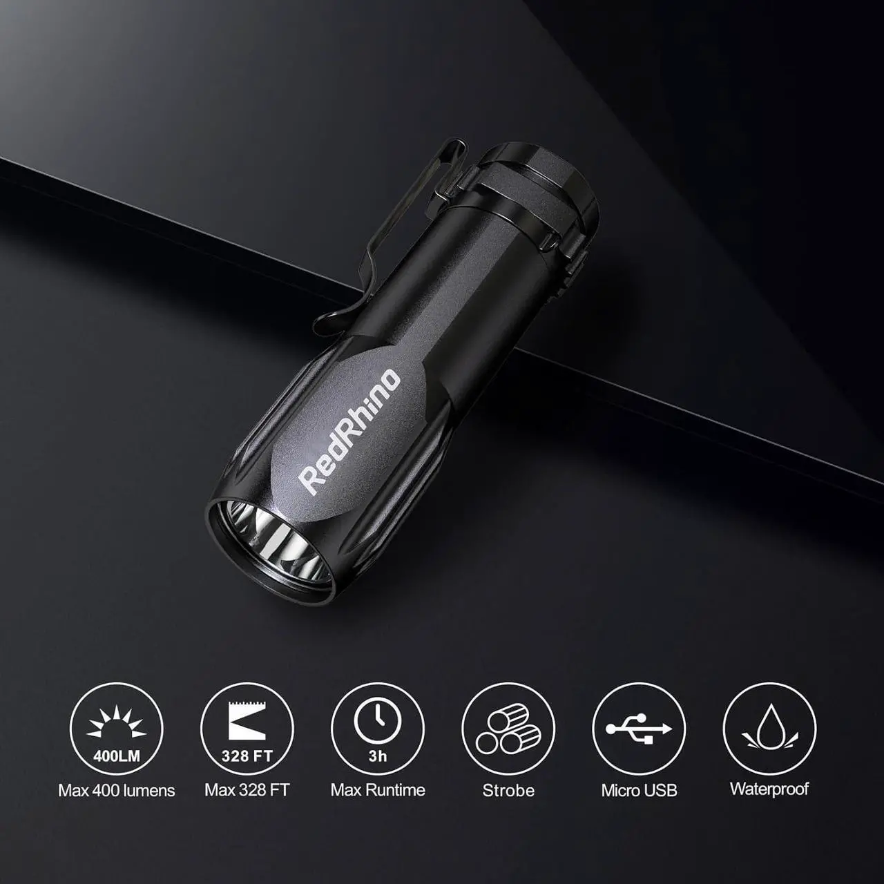 Alt view image 2 of 6 - Small LED Flashlight 4 Pack Rechargeable EDC Compact Pocket Lights 400 Lumens Mini Flash Light with Clip Bright Little Flashlights for Home Emergency Camping Outdoor 4B