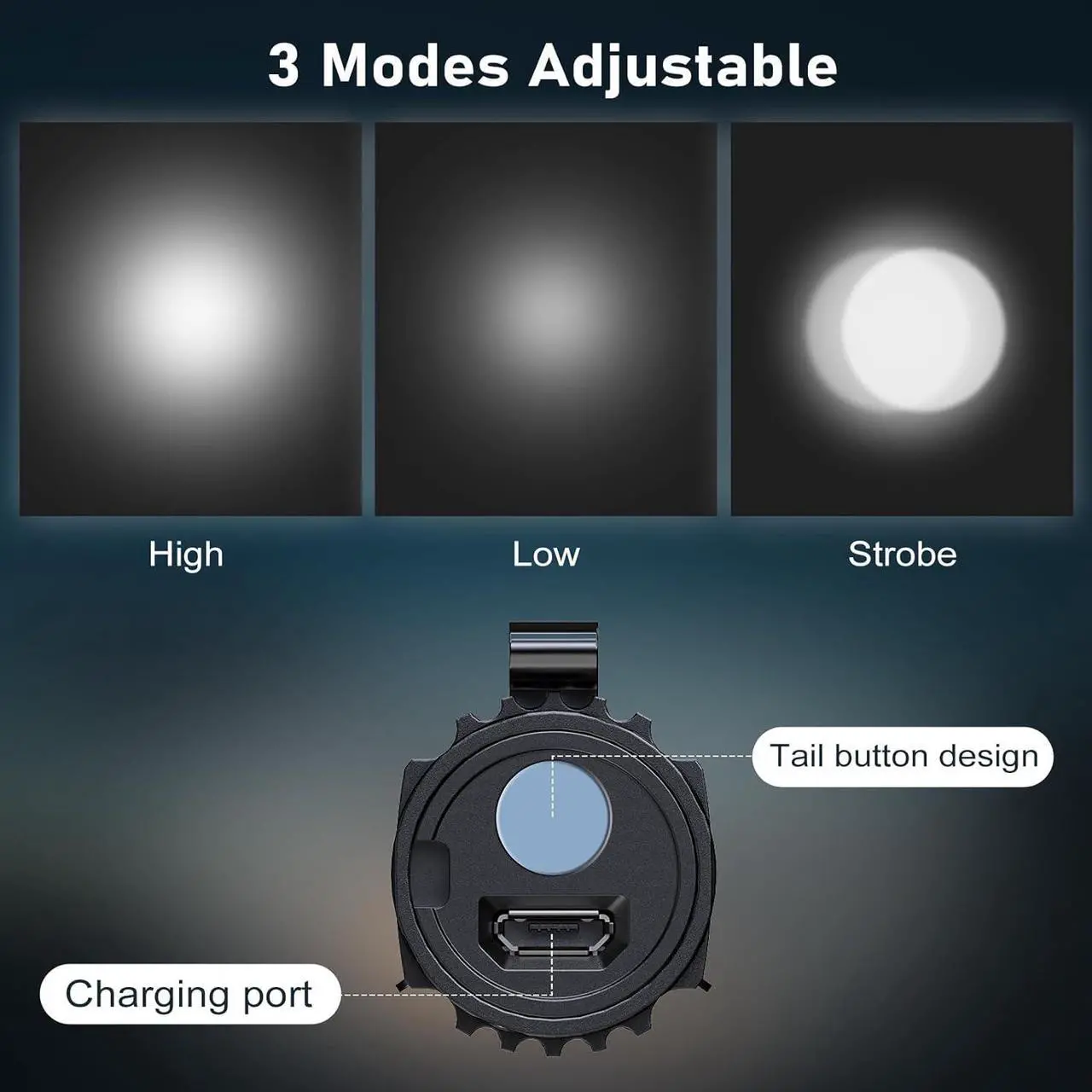Alt view image 4 of 6 - Small LED Flashlight 4 Pack Rechargeable EDC Compact Pocket Lights 400 Lumens Mini Flash Light with Clip Bright Little Flashlights for Home Emergency Camping Outdoor 4B