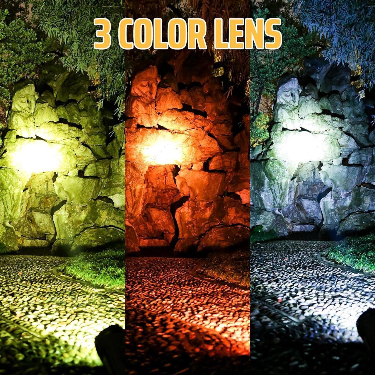Alt view image 7 of 7 - Rechargeable Spotlight 200 000 Lumens Handheld Spotlight Flashlight LED Hunting Spot Light with Cob Light and Solar Panels Lightweight and Super Bright Spotlight for Hunting Camping