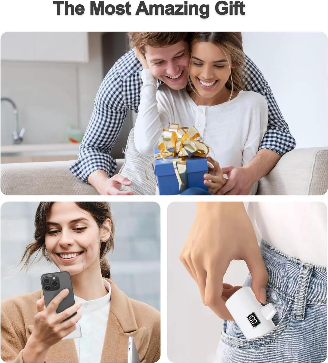 Alt view image 7 of 7 - Portable Charger for iPhone 15 Power Bank 6000mAh USB-C Portable Phone Charger with Fast Charging (20W) Mini Battery Pack for iPhone 15 Pro/15 Plus/15 Promax// Andriod - White