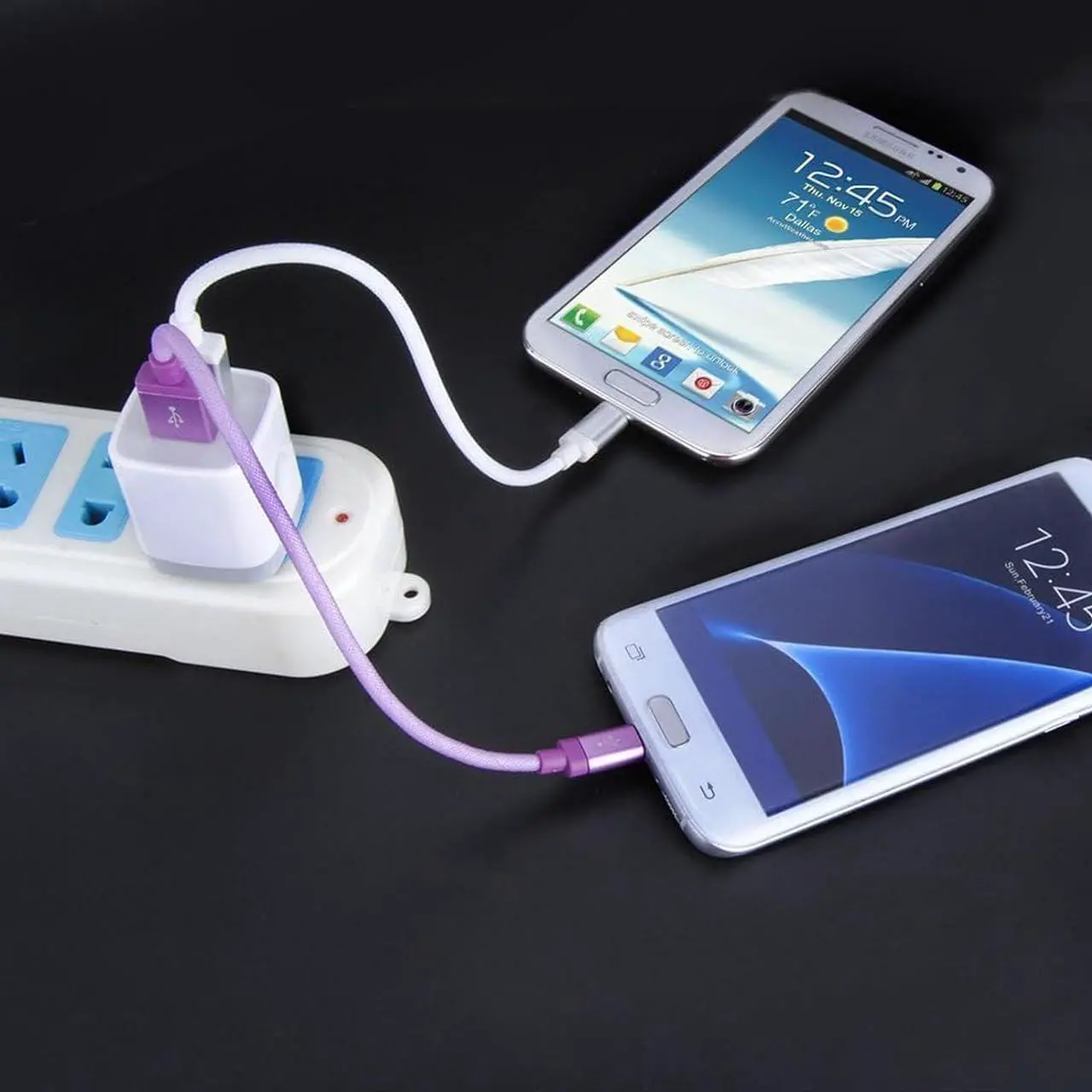 Alt view image 6 of 7 - USB Wall Charger 2Pack Dual Port 2.1Amp Fast Brick Base Adapter Charging Block Charger Cube Plug Charger Box for iPhone 16 Pro Max 15 14 13 12 11 Pro X 6 6S 7 8 Plus iPad  Android
