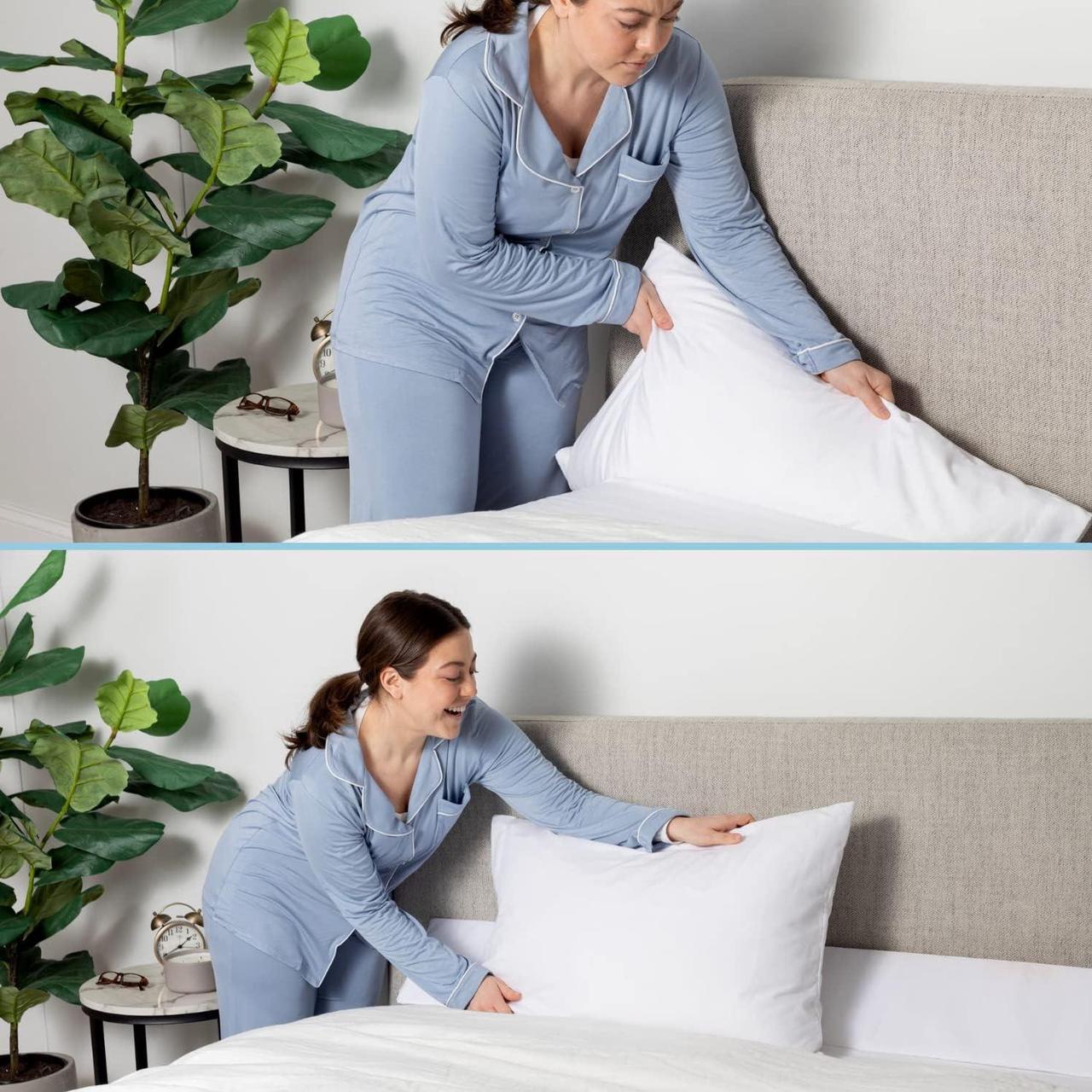 Alt view image 2 of 7 - The Original Bed Wedge | Gap Filler Between Your Headboard Mattress | Triangle Pillow Wedge | Bed Filler Wedge | Gap Headboard Filler | Gap Bed Stoppers | Dont Lose Your Pillow(Queen)