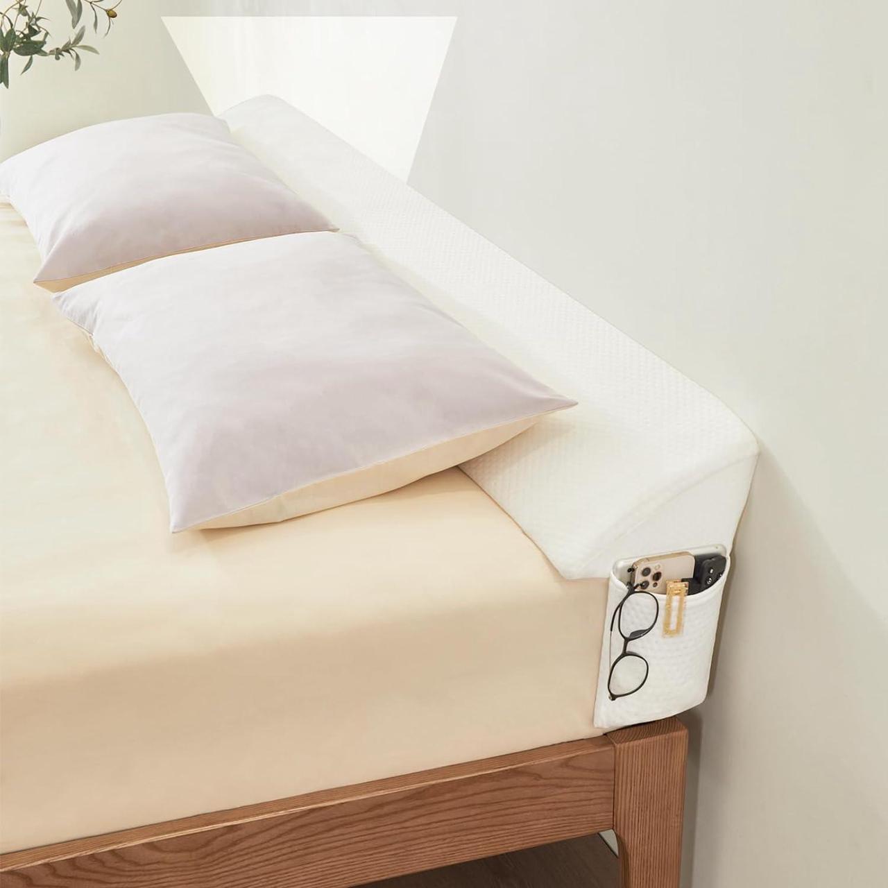 Main image of Bed Wedge Gap Filler King (76x 8x 6) Wedge Pillow for Headboard Gap 0-8 Mattress Gap Filler Pillow to Fill The Gap Between Mattress and Wall with 2 Side Large Pockets