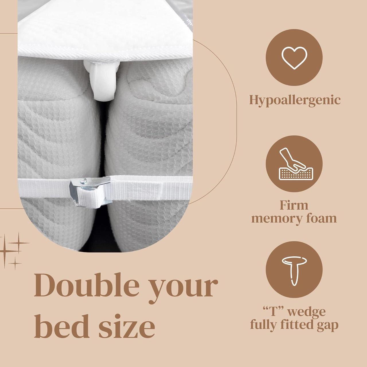 Alt view image 2 of 7 - Twin to King Bed Converter Kit (8 Class) - Bed Bridge - Twin Bed Connector King Maker - Twin and Twin XL Bed Connector to Make King - Mattress Bridge