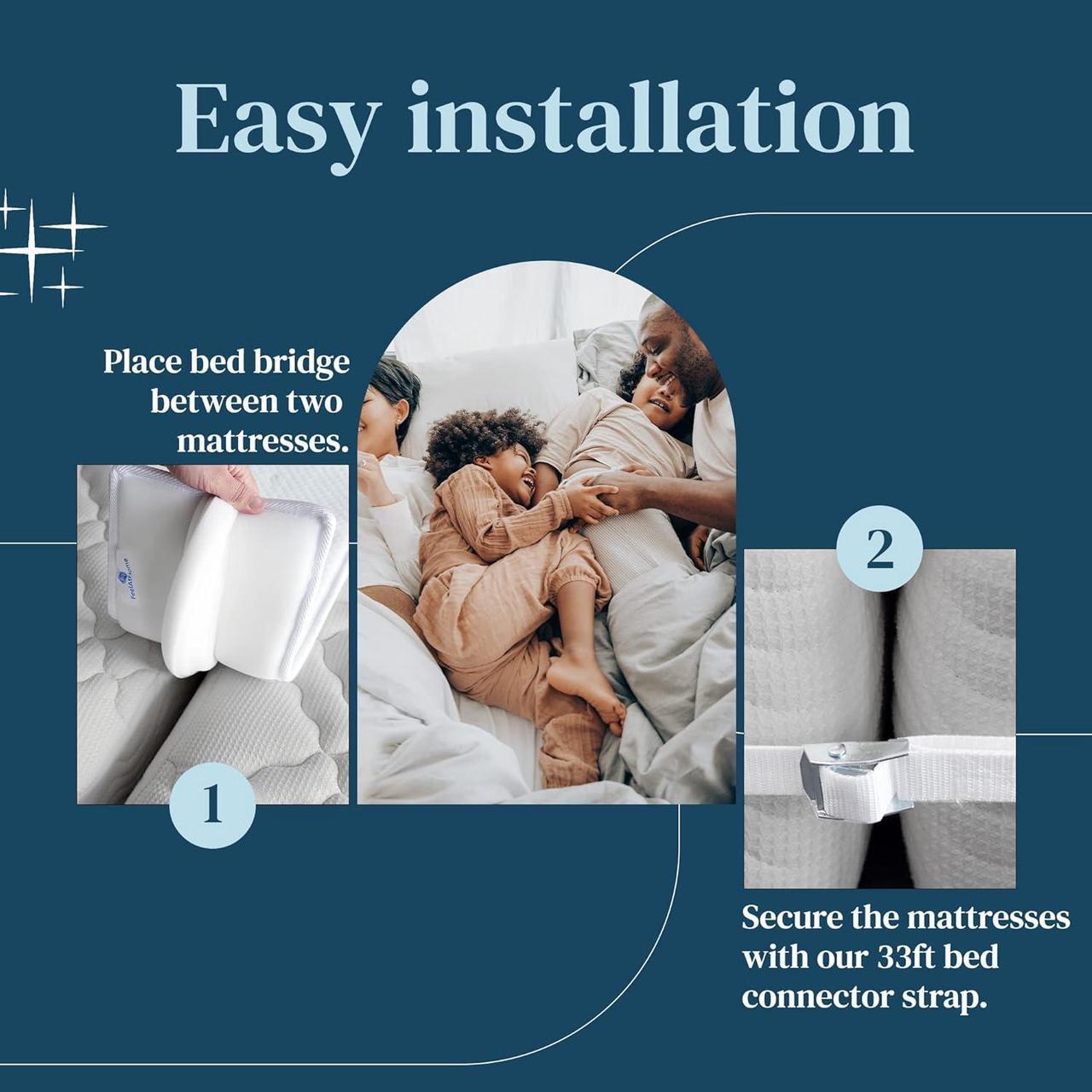 Alt view image 3 of 7 - Twin to King Bed Converter Kit (8 Class) - Bed Bridge - Twin Bed Connector King Maker - Twin and Twin XL Bed Connector to Make King - Mattress Bridge