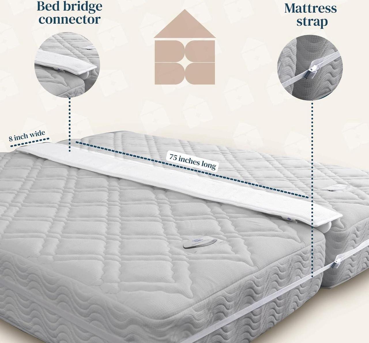 Alt view image 4 of 7 - Twin to King Bed Converter Kit (8 Class) - Bed Bridge - Twin Bed Connector King Maker - Twin and Twin XL Bed Connector to Make King - Mattress Bridge