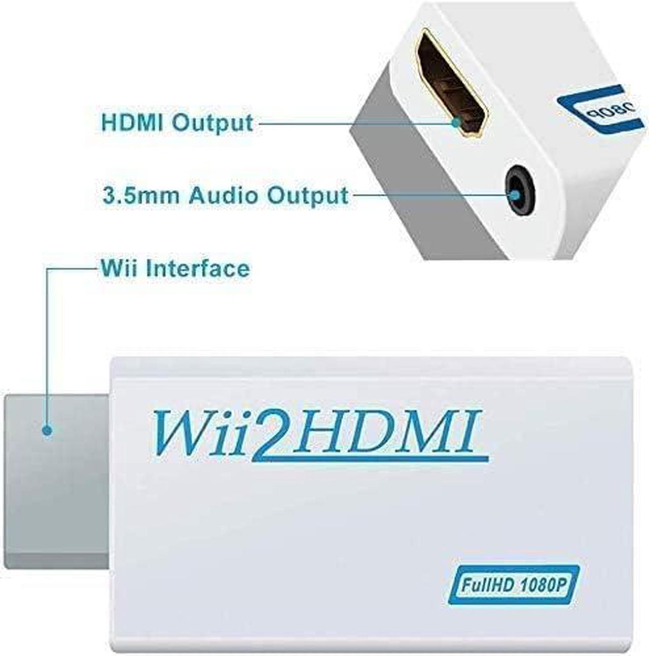 Alt view image 6 of 6 - Wii to HDMI Adapter WII to Hdmi Converter Connect Wii Console to HDMI Display Monitor with 3.5mm Audio Supports All Wii Display Modes