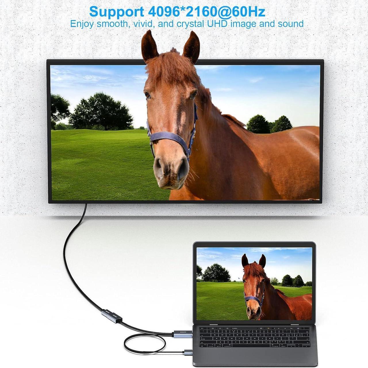 Alt view image 3 of 7 - HDMI to DisplayPort Adapter HDMI Source to DisplayPort Monitor Compatible with PC Graphics Card Laptop PS5 Xbox One(360) Supporting 4K@60Hz 2K@144Hz 1080P@165Hz