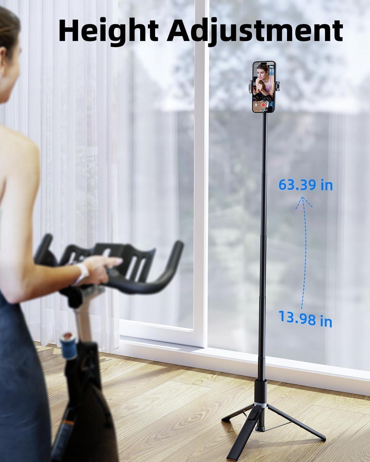 Alt view image 2 of 7 - Phone Tripod 63 Portable Selfie Stick Tripod with Remote & iPhone Tripod Stand for Video Recording Travel Tripod for iPhone Cell Phone Tripod Compatible with iPhone 15/14/13 Pro Max/Android