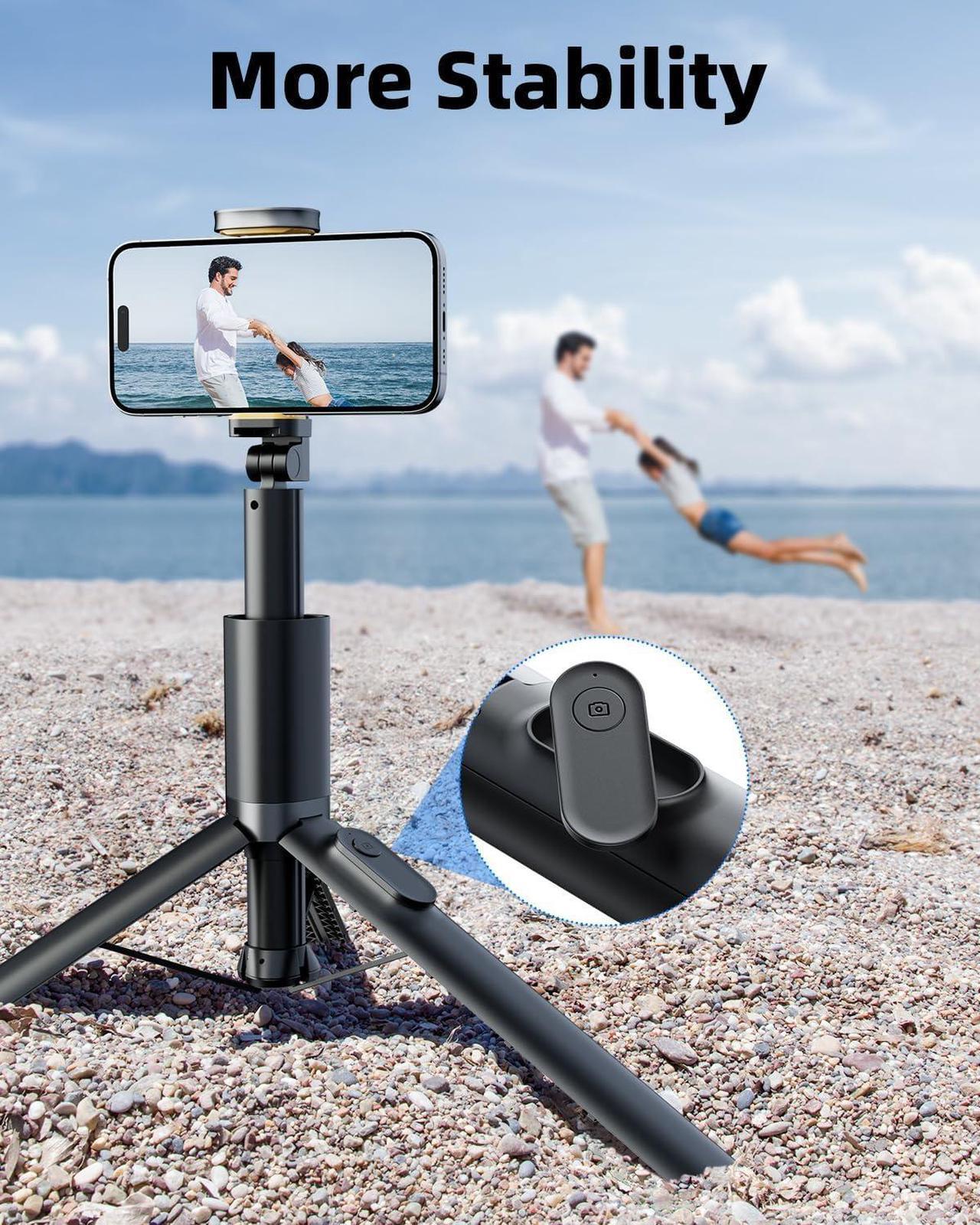 Alt view image 4 of 7 - Phone Tripod 63 Portable Selfie Stick Tripod with Remote & iPhone Tripod Stand for Video Recording Travel Tripod for iPhone Cell Phone Tripod Compatible with iPhone 15/14/13 Pro Max/Android