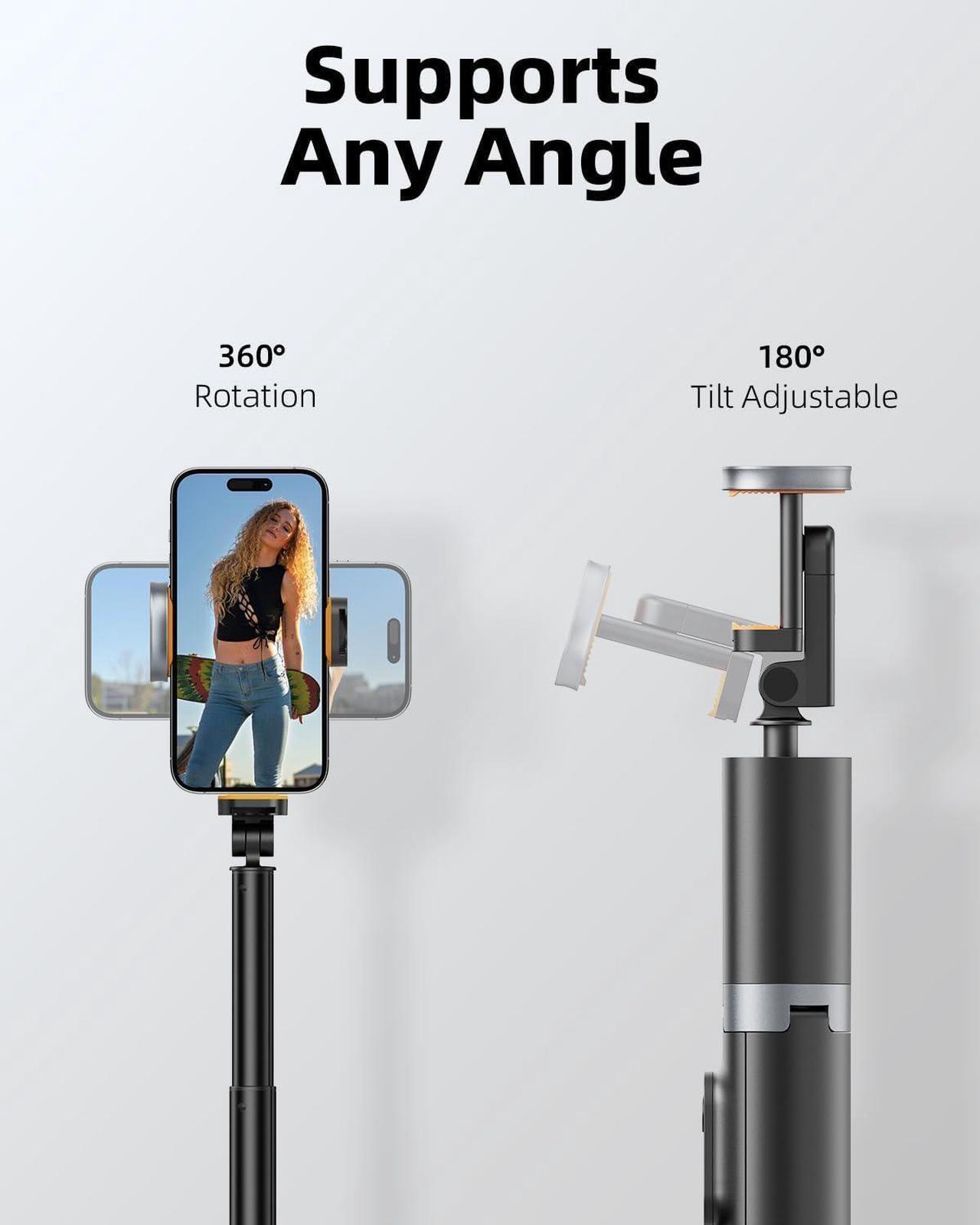 Alt view image 6 of 7 - Phone Tripod 63 Portable Selfie Stick Tripod with Remote & iPhone Tripod Stand for Video Recording Travel Tripod for iPhone Cell Phone Tripod Compatible with iPhone 15/14/13 Pro Max/Android