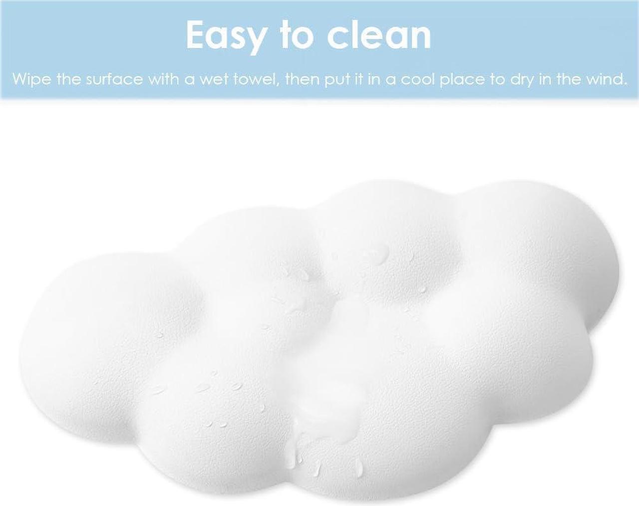 Alt view image 5 of 7 - Cloud Wrist Rest Cushion for Mouse Ergonomic Soft PU Leather Memory Foam Wrist Pain Relief Mouse Wrist Support Pad with Anti-Skid Base for Office School Home Laptop & Computer Mouse (White)
