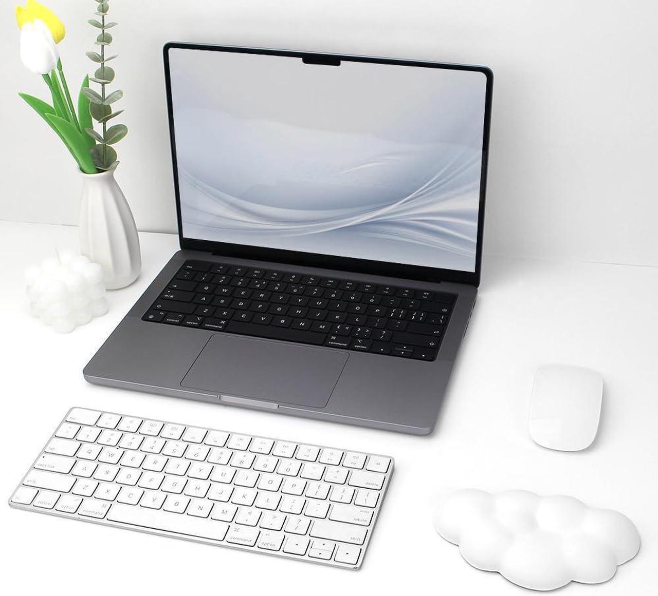 Alt view image 7 of 7 - Cloud Wrist Rest Cushion for Mouse Ergonomic Soft PU Leather Memory Foam Wrist Pain Relief Mouse Wrist Support Pad with Anti-Skid Base for Office School Home Laptop & Computer Mouse (White)