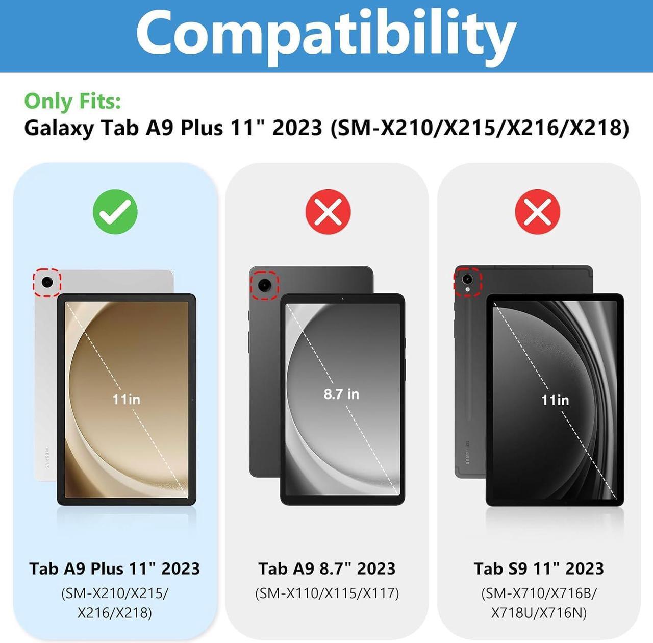 Alt view image 2 of 7 - 2 Pack Screen Protector for Galaxy Tab A9 Plus 11 Inch 2023 HD Tempered Glass 9H Film Guard for 11 Tab A9+ 5G Tablet (SM-X210/X216/X218)