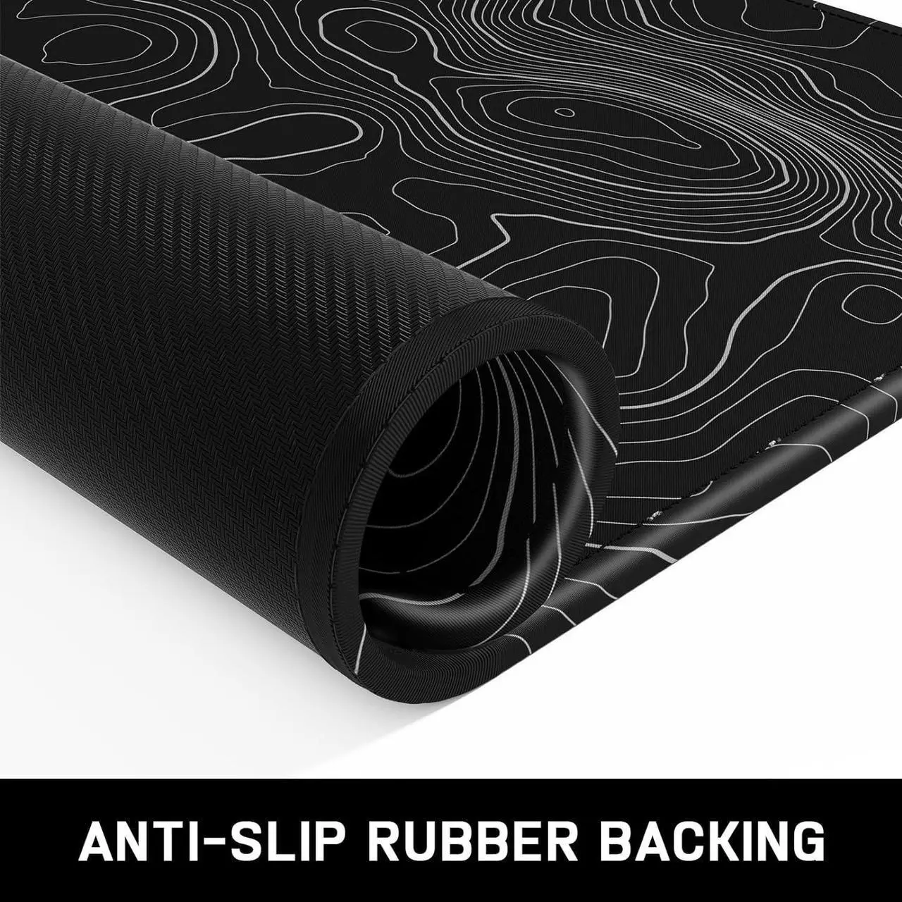 Alt view image 3 of 6 - Mouse Pad Minimalism Marble Style Computer Mousepad Anti-Slip Rubber Mouse Mat with Stitched Edges for Gaming Office Laptop PC Women 9 x 8 Thick 3mm Black Swirl