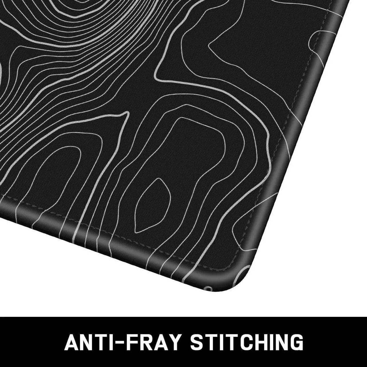 Alt view image 4 of 6 - Mouse Pad Minimalism Marble Style Computer Mousepad Anti-Slip Rubber Mouse Mat with Stitched Edges for Gaming Office Laptop PC Women 9 x 8 Thick 3mm Black Swirl