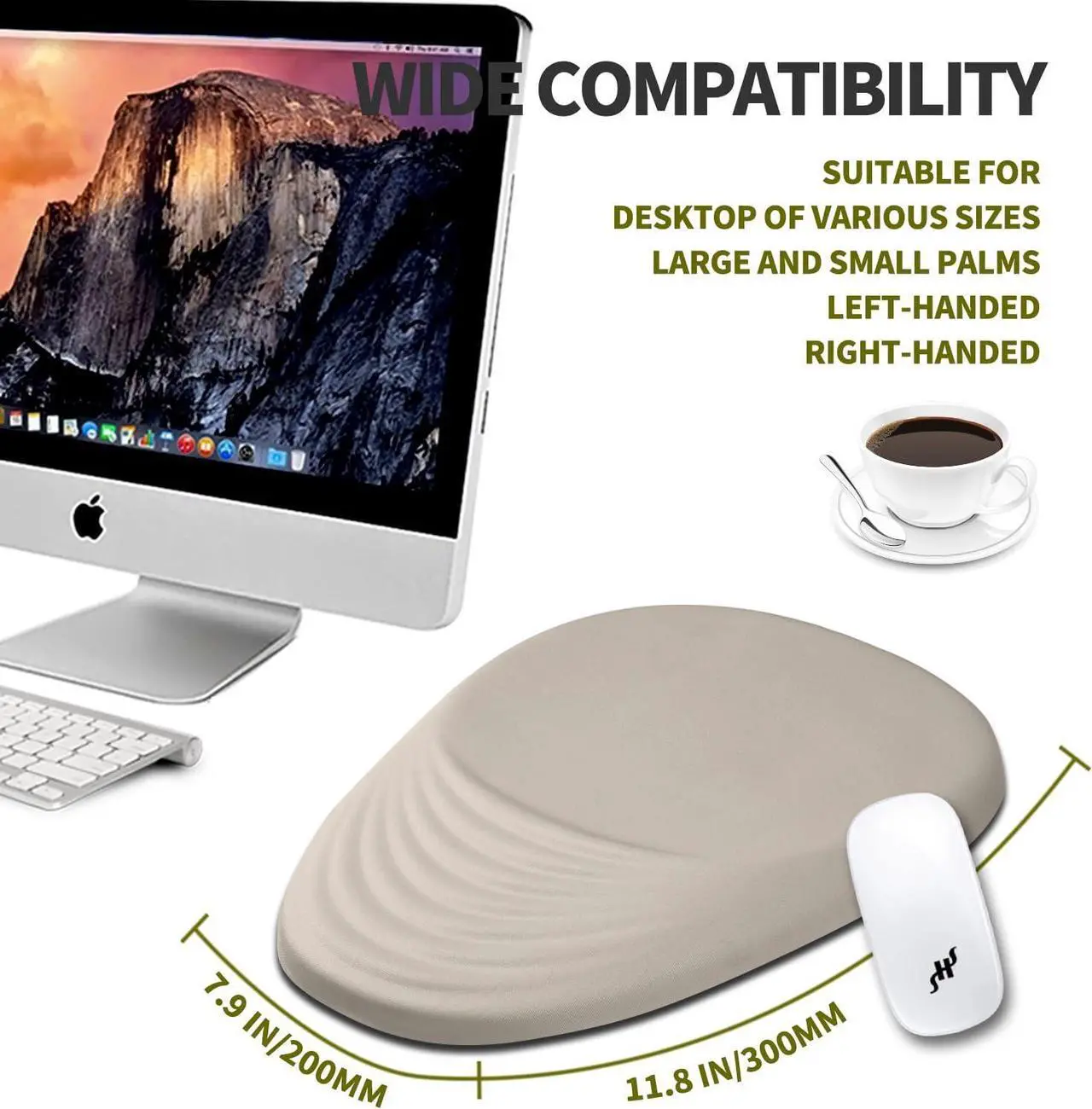 Alt view image 4 of 6 - Ergonomic Mouse Pad Wrist Support Terraced Slope Carpal Tunnel Wrist Pad for Mouse with Unibody Memory Foam Wrist Rest Pain Relief Mousepad (Apricot 11.8x7.9 in)