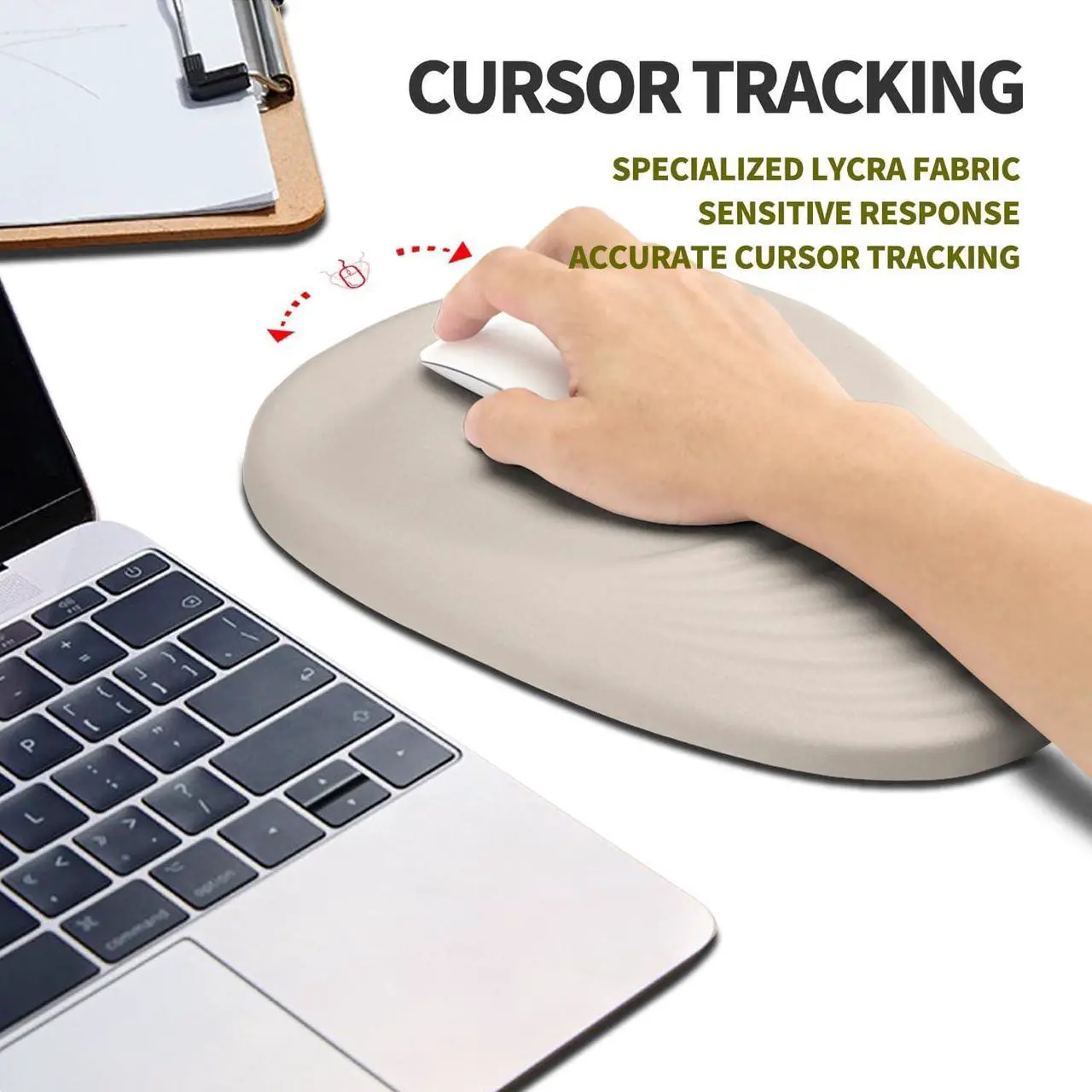 Alt view image 5 of 6 - Ergonomic Mouse Pad Wrist Support Terraced Slope Carpal Tunnel Wrist Pad for Mouse with Unibody Memory Foam Wrist Rest Pain Relief Mousepad (Apricot 11.8x7.9 in)