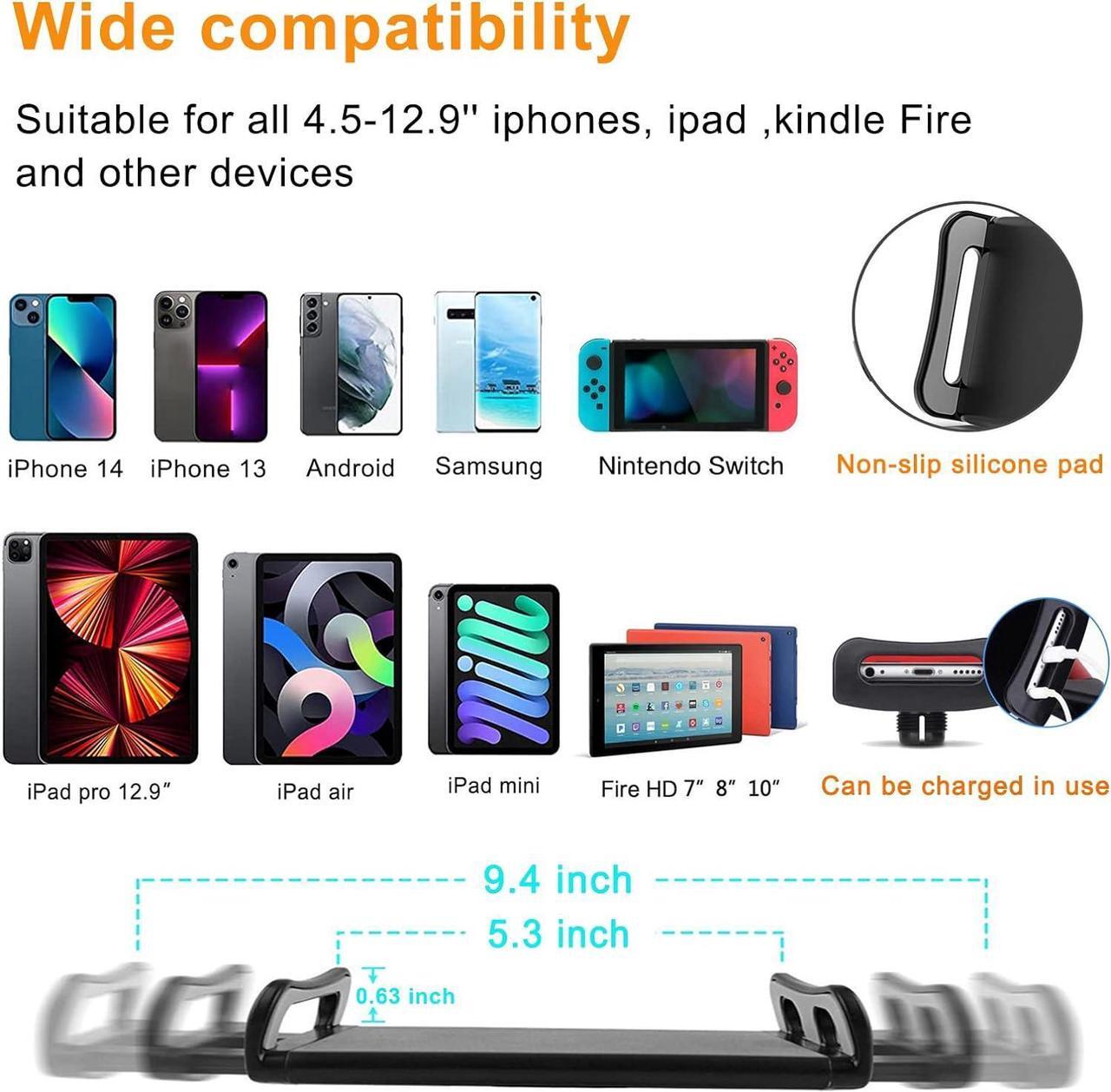 Alt view image 4 of 7 - Tablet Stand Phone Holder tablet Holder for Bed [Ultra Sturdy Bottom Clamp]  Flexible Tablet arm Stand for Desk Mount Compatible with iPad Pro 12.9 iPad Galaxy Tab iPhone or 4.5~13 Inch Devices