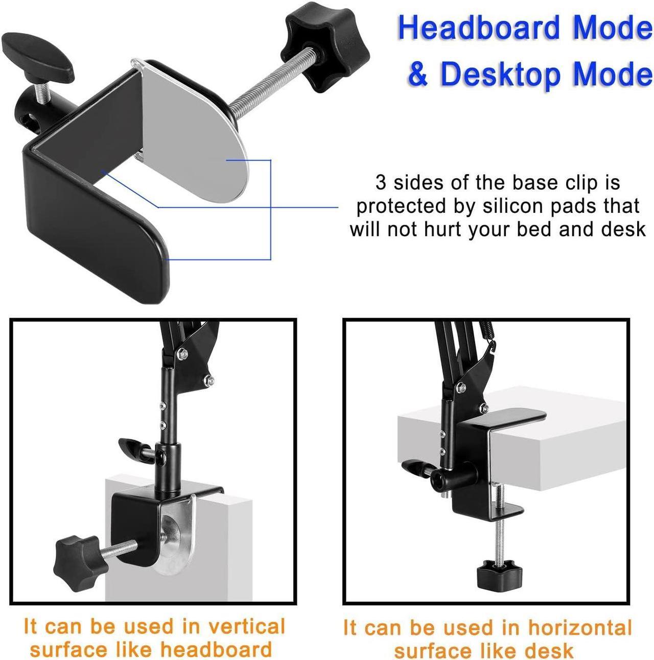 Alt view image 7 of 7 - Tablet Stand Phone Holder tablet Holder for Bed [Ultra Sturdy Bottom Clamp]  Flexible Tablet arm Stand for Desk Mount Compatible with iPad Pro 12.9 iPad Galaxy Tab iPhone or 4.5~13 Inch Devices