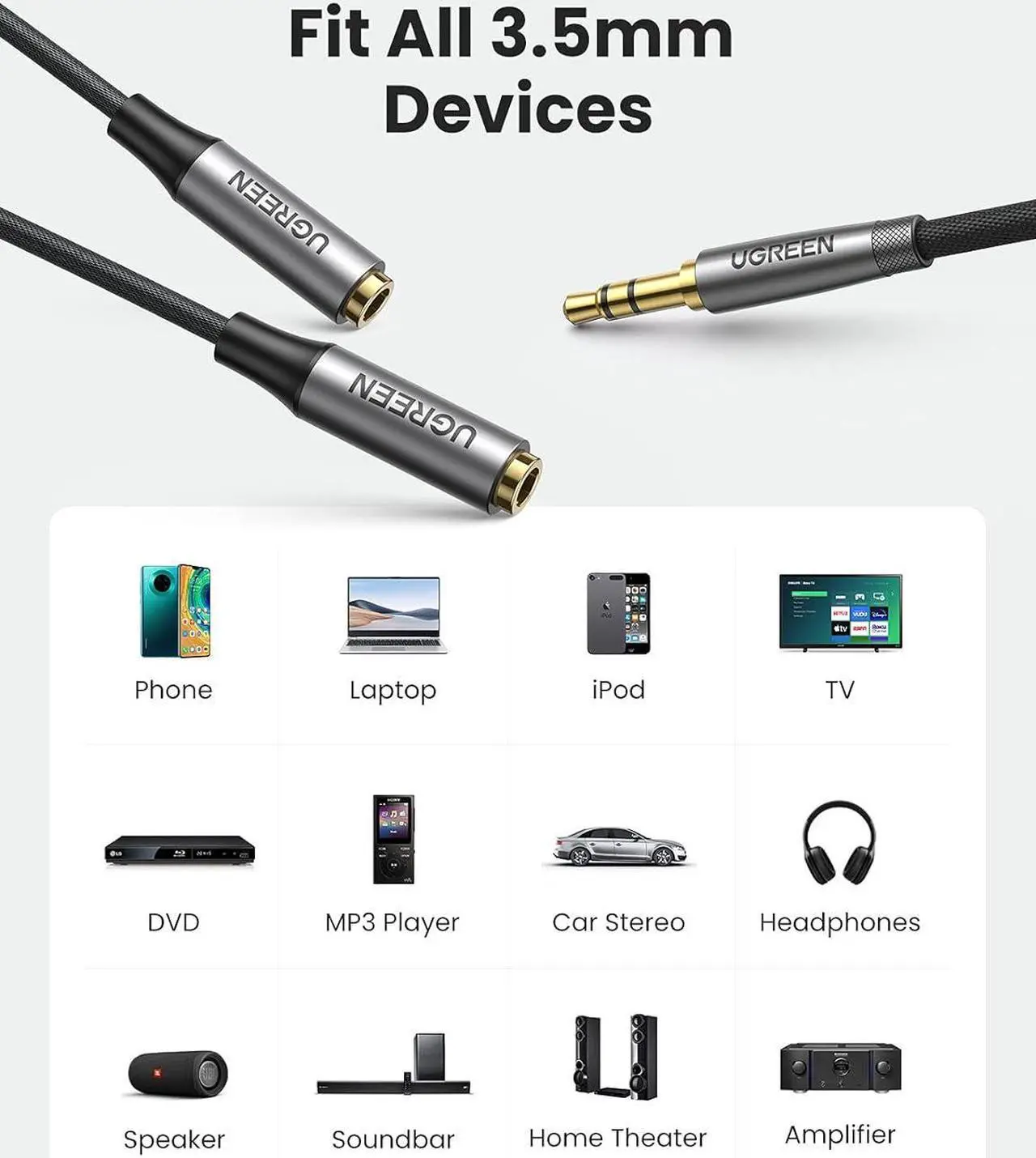 Alt view image 5 of 7 - Headphone Splitter 3.5mm Aux Splitter 2 Female to 1 Male Audio Y Splitter Stereo Dual Headphone Adapter Compatible with MacBook iPad PC Tablet Laptop TV Phone PS4 Speaker